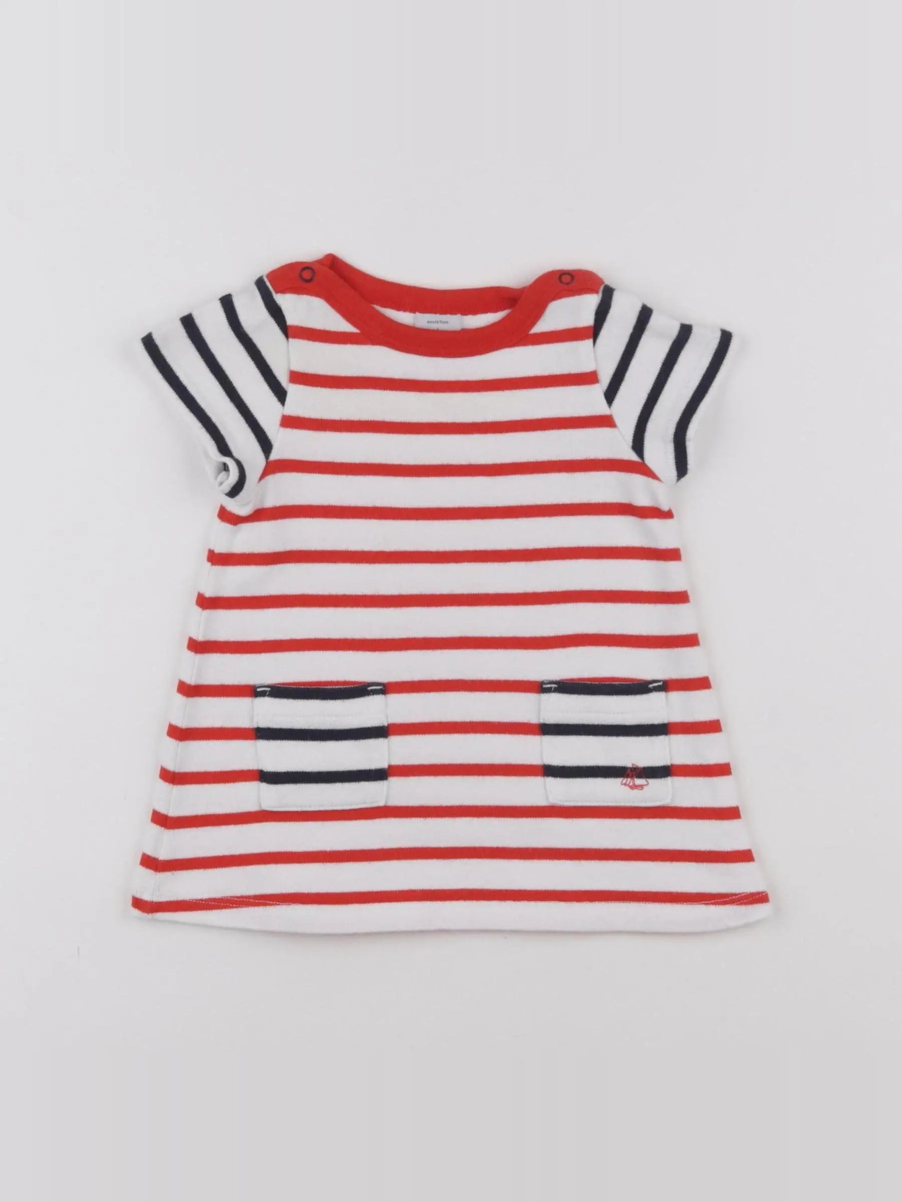 Petit Bateau - robe rouge - 6 mois