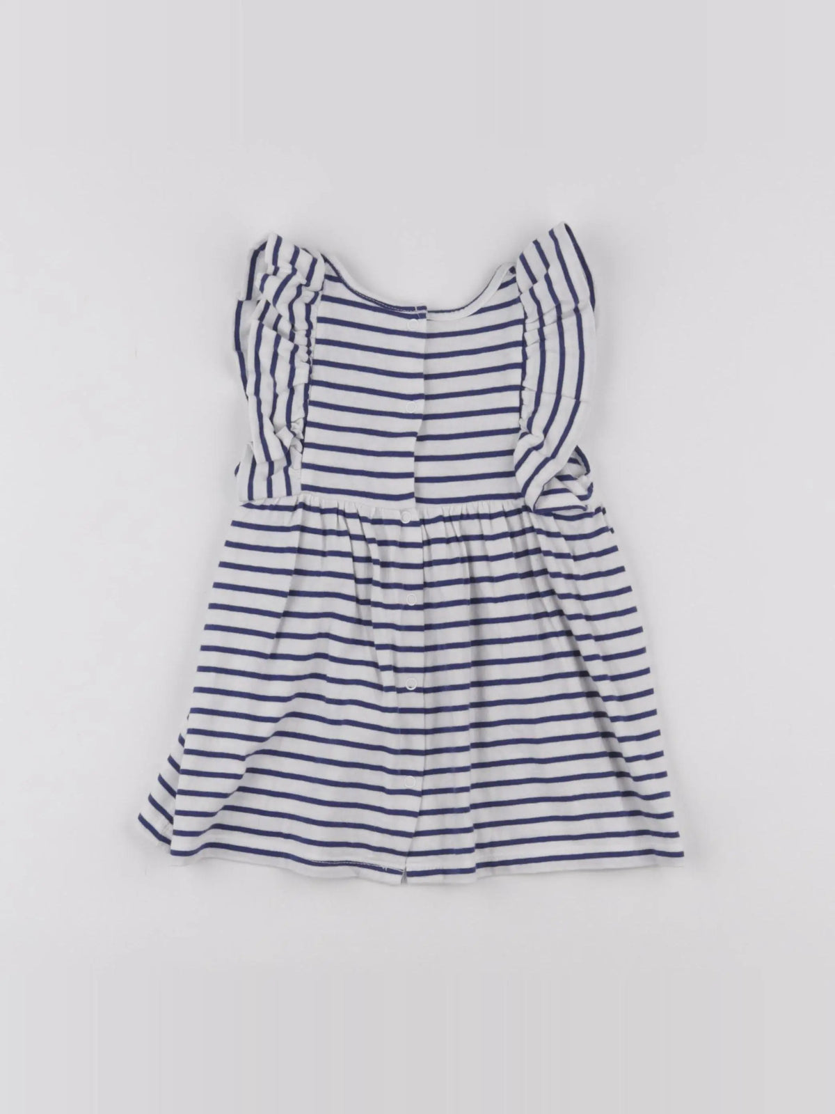 Vertbaudet - robe blanc, bleu - 9 mois