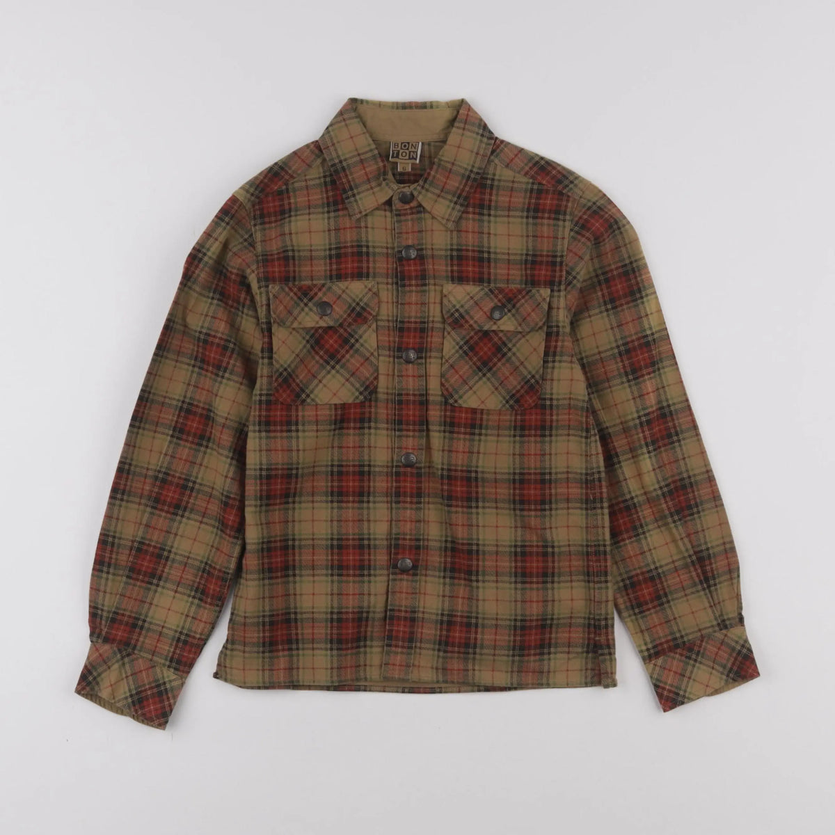 Bonton - chemise marron, rouge - 6 ans
