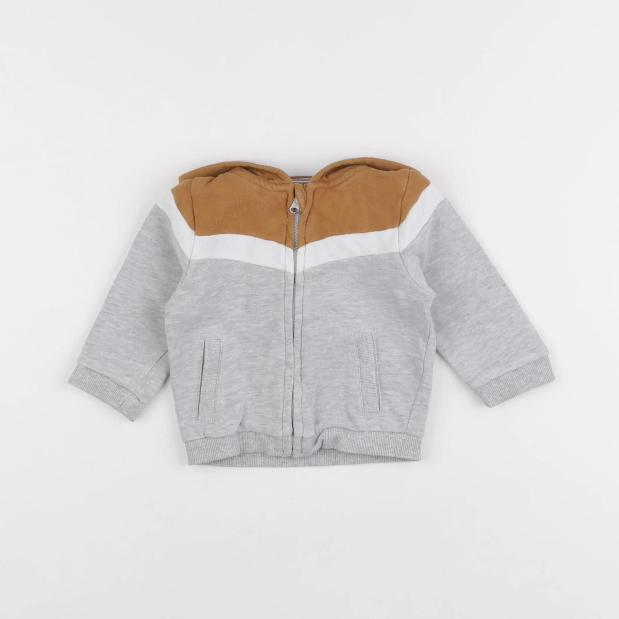Vertbaudet - sweat gris - 9 mois