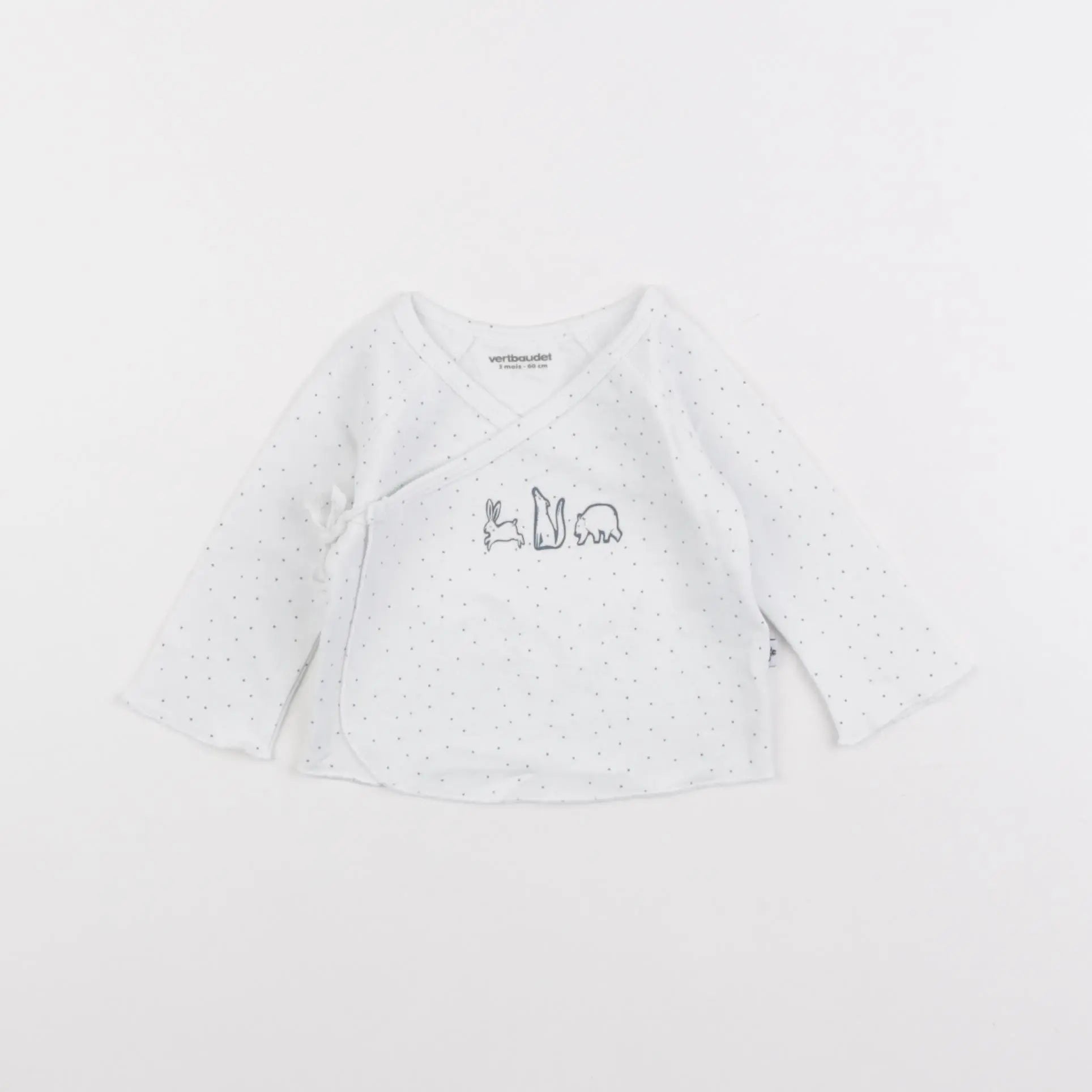 Vertbaudet - tee-shirt blanc - 3 mois