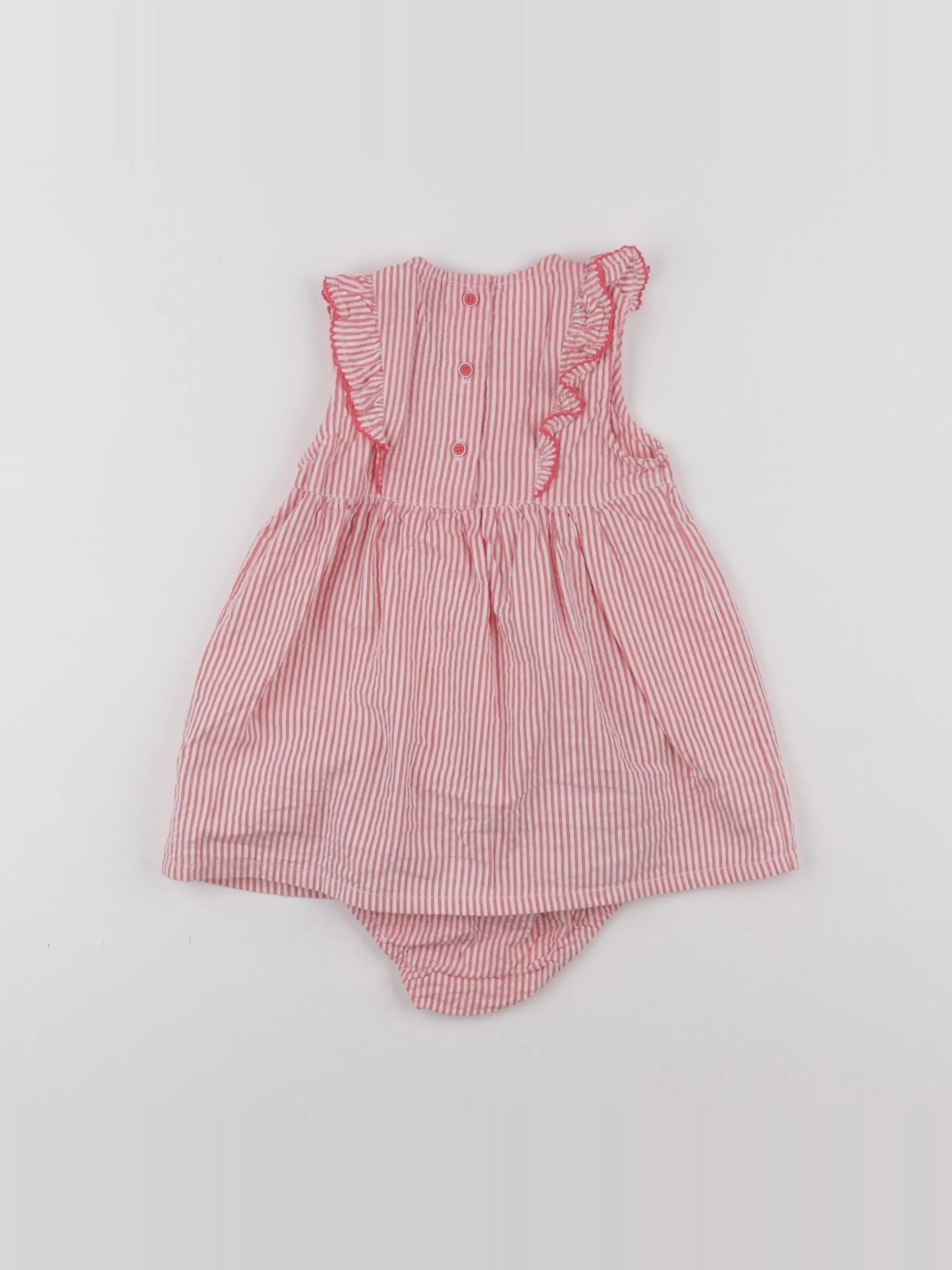 Cadet Rousselle - robe blanc, rose - 6 mois