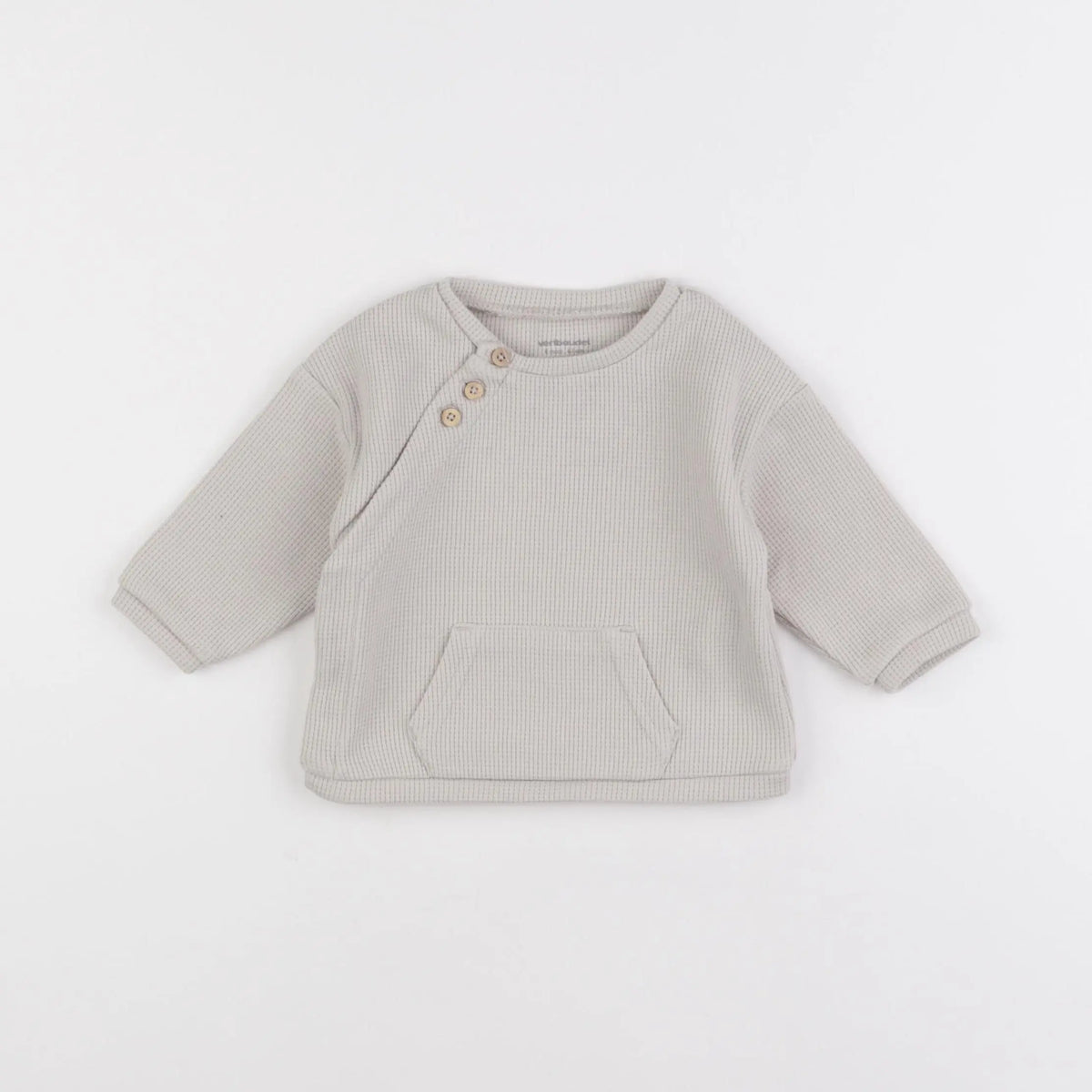 Vertbaudet - sweat beige - 6 mois