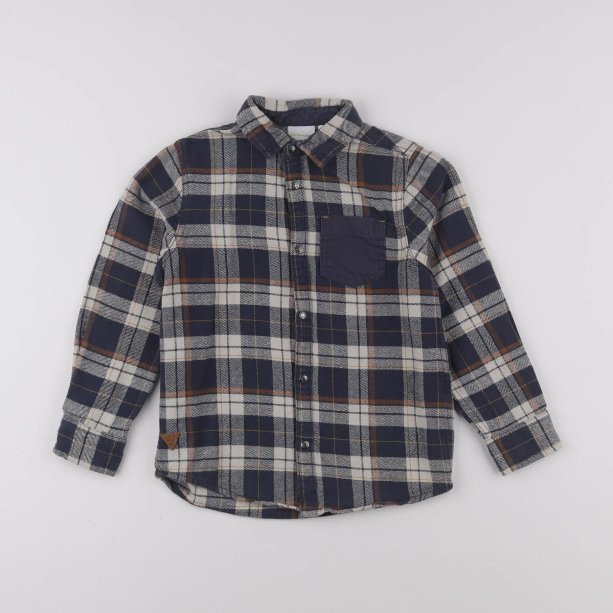 Vertbaudet - chemise bleu, beige - 8 ans