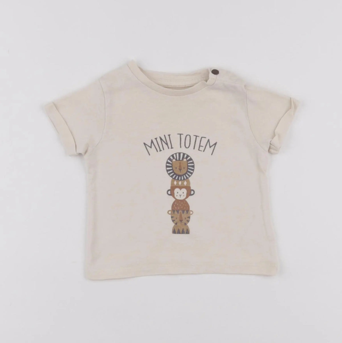 Vertbaudet - tee-shirt beige - 6 mois