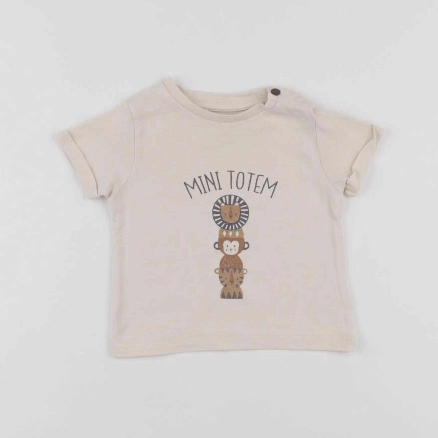 Vertbaudet - tee-shirt beige - 6 mois