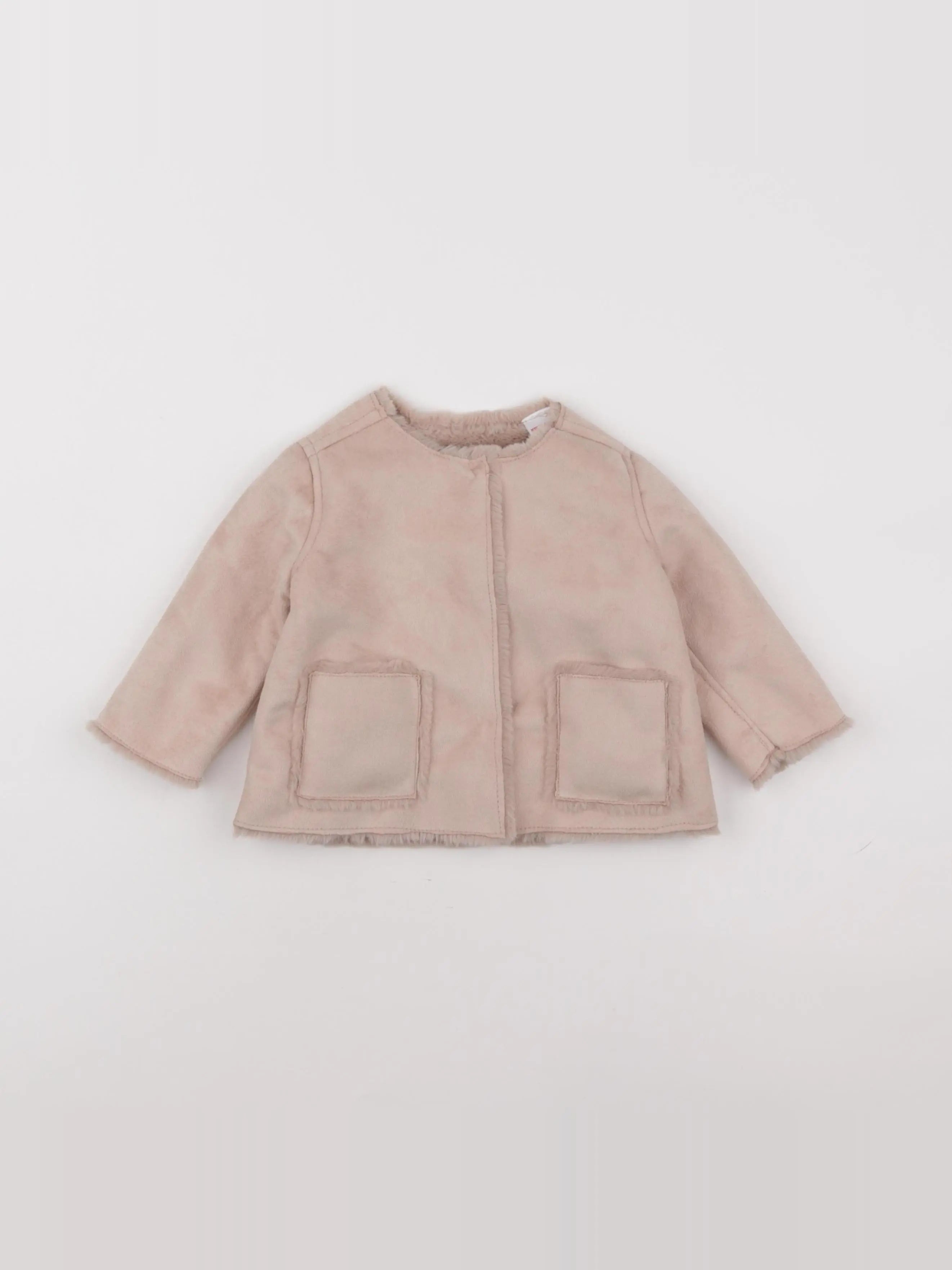 Zara - veste doublé beige - 6/9 mois