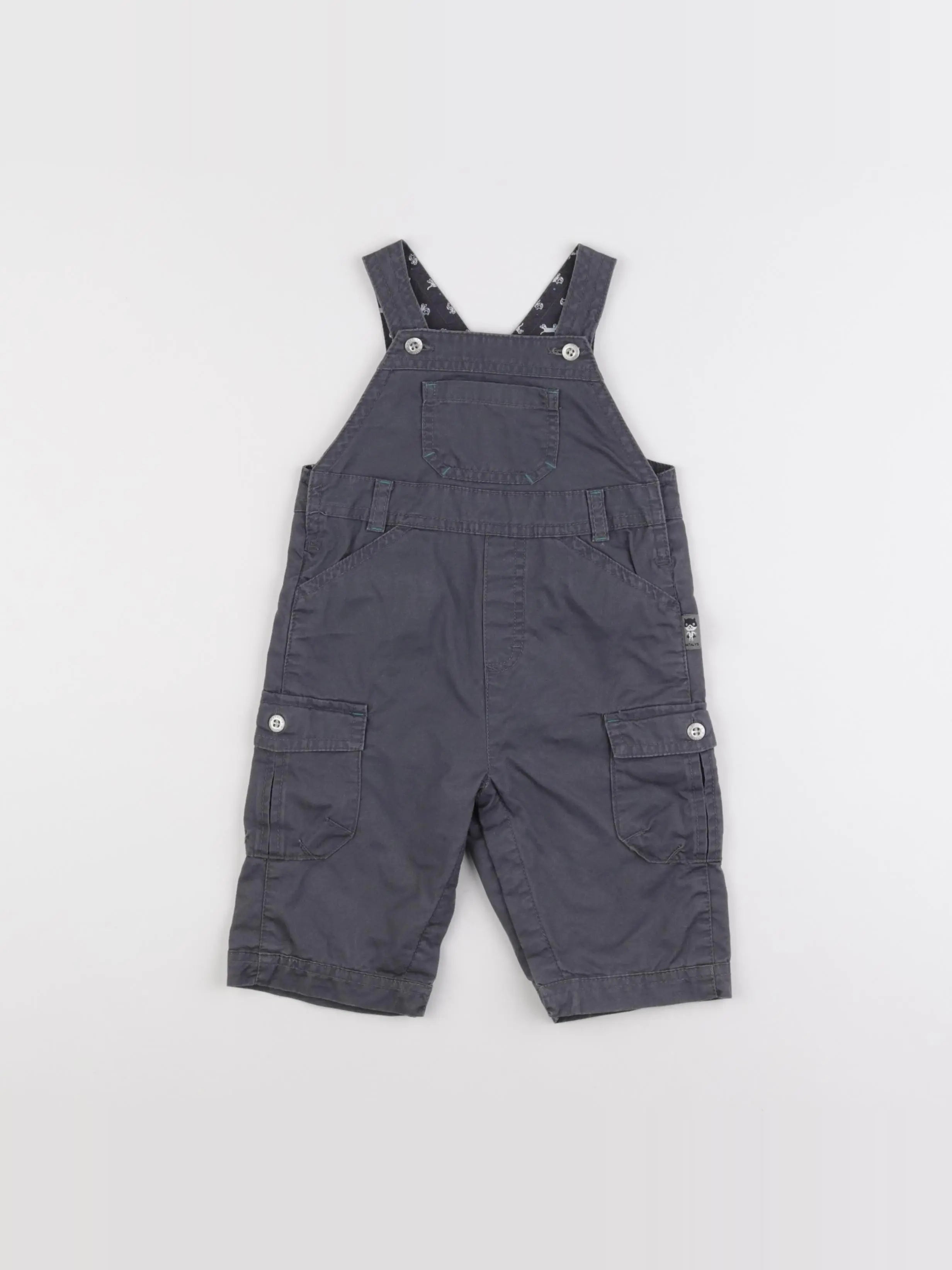 Natalys - salopette gris - 6 mois