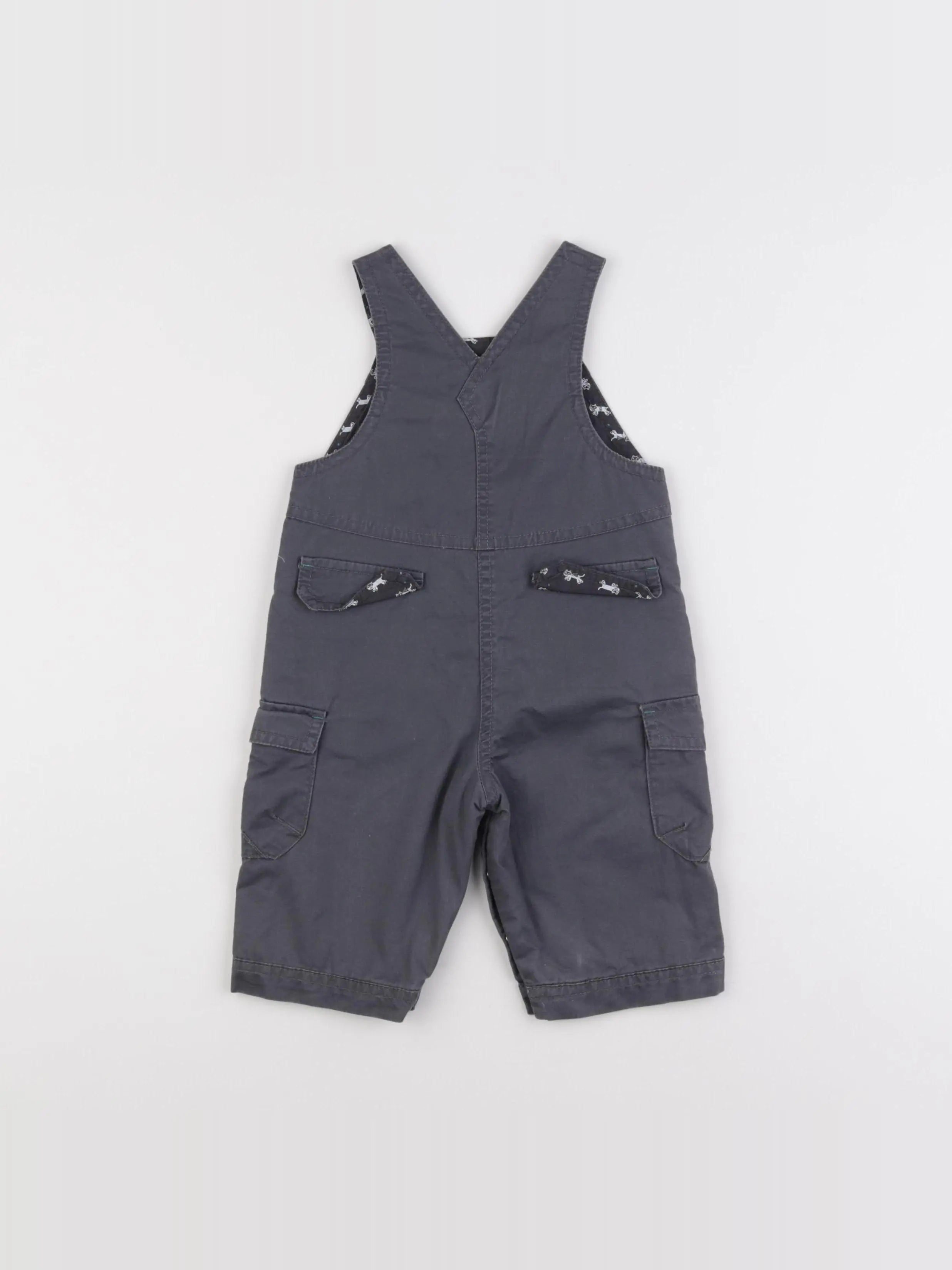 Natalys - salopette gris - 6 mois