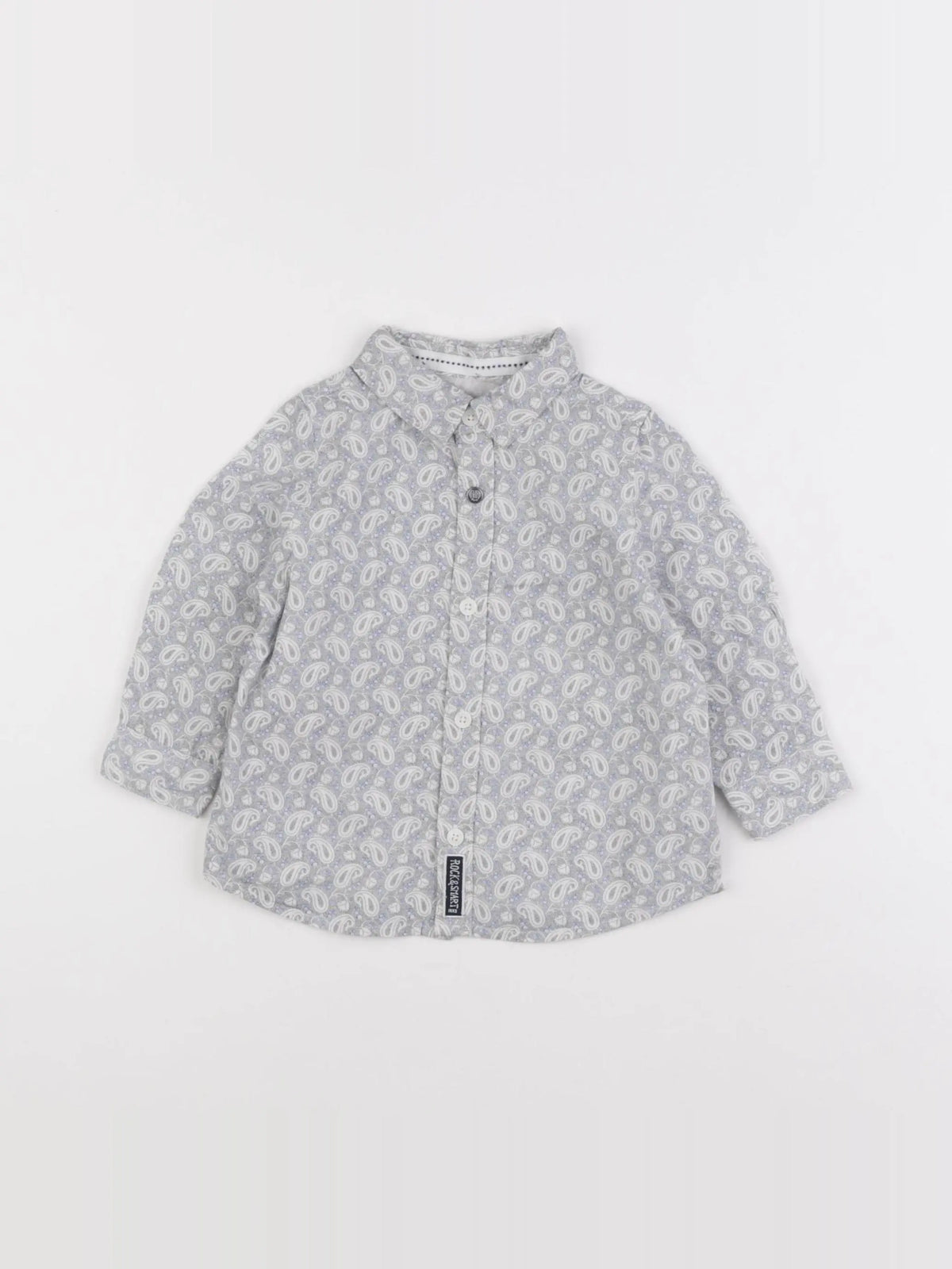 IKKS - chemise gris, bleu - 12 mois