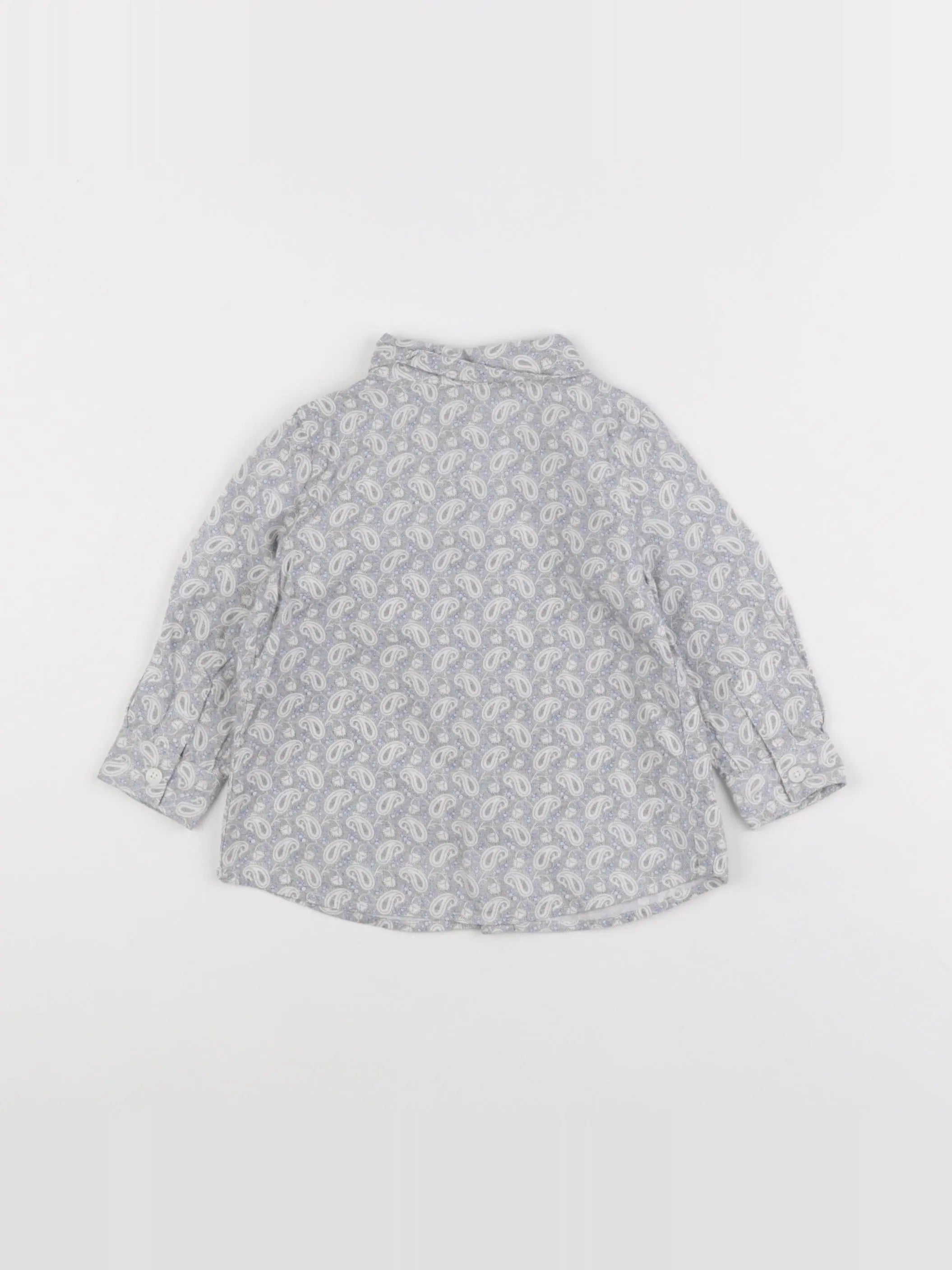 IKKS - chemise gris, bleu - 12 mois