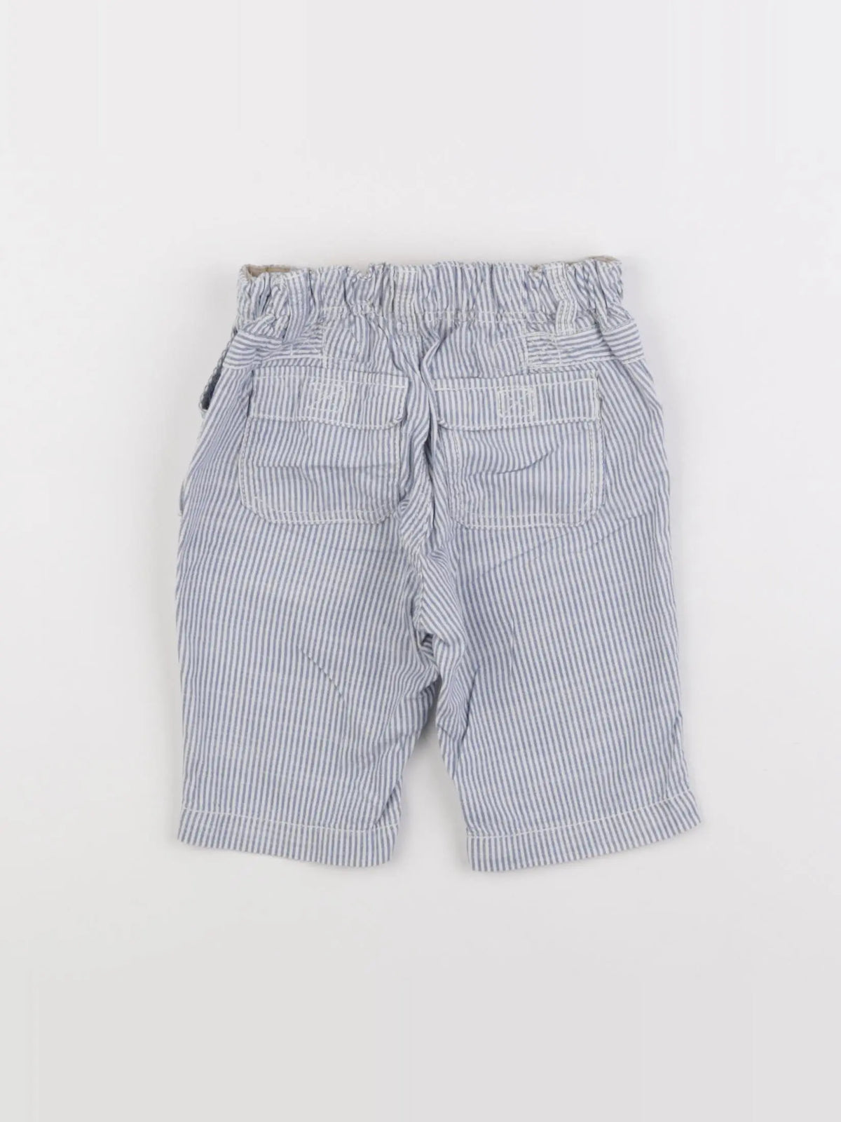 H&M - pantalon bleu, blanc - 9/12 mois