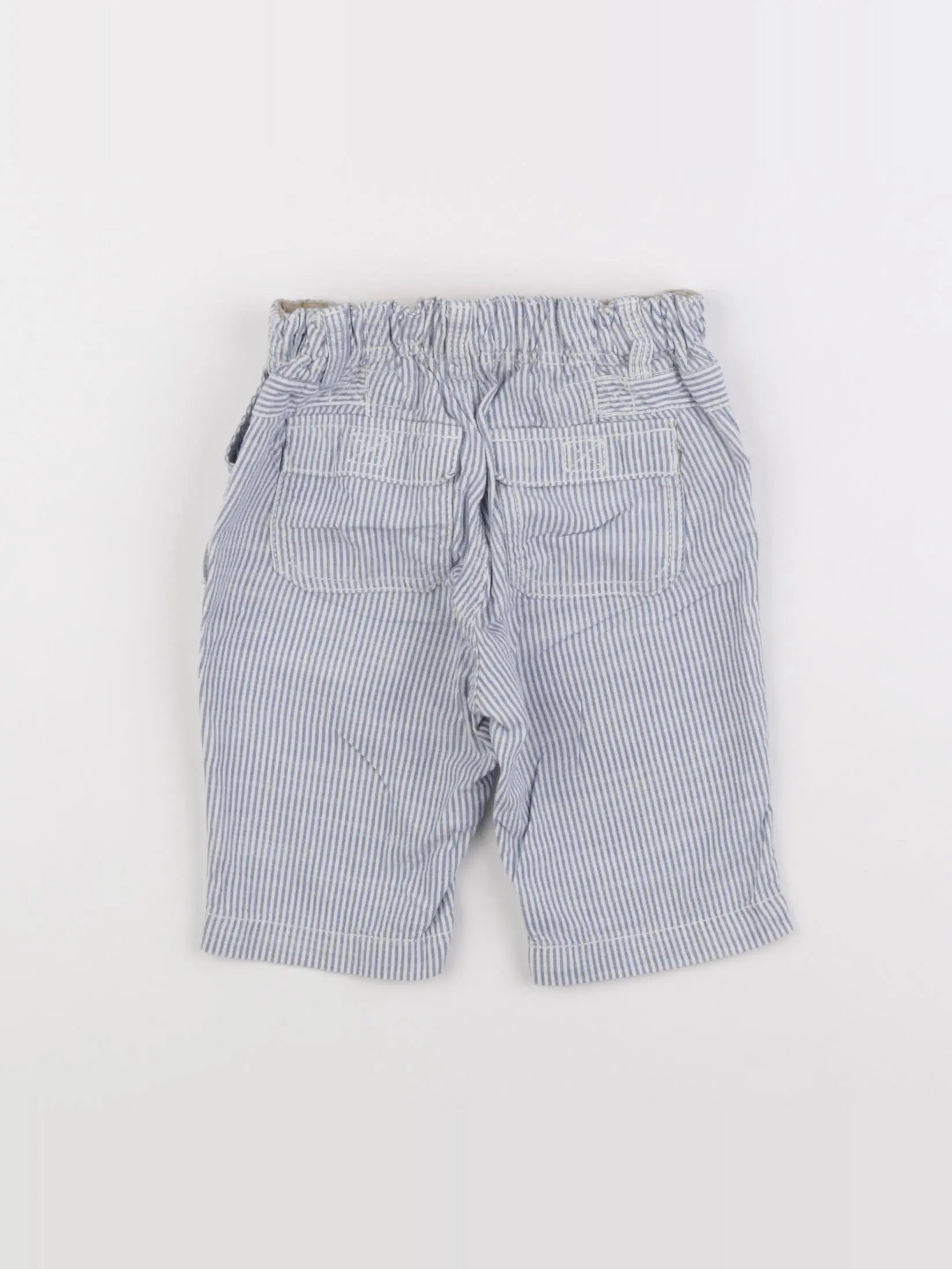 H&M - pantalon bleu, blanc - 9/12 mois