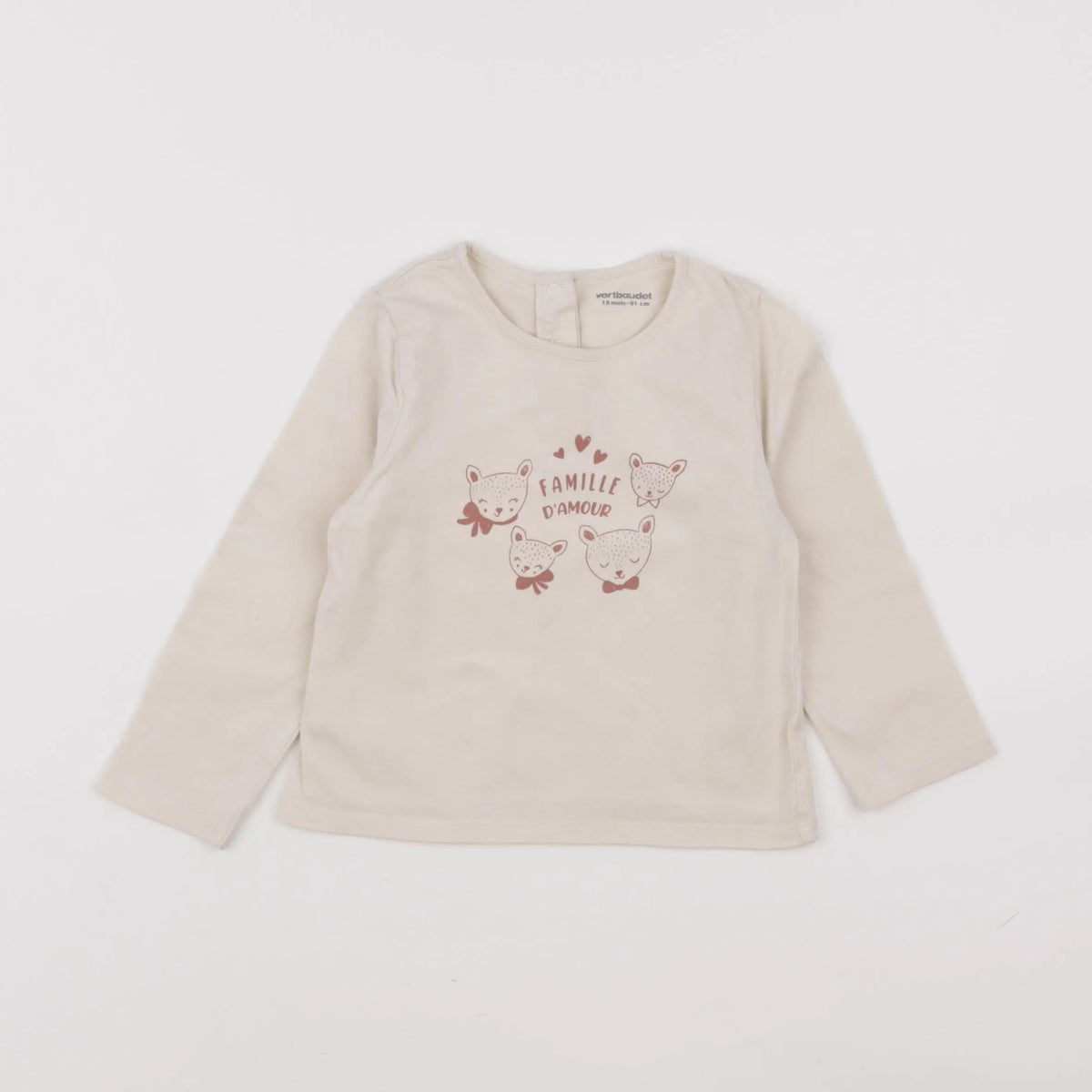 Vertbaudet - tee-shirt beige - 18 mois