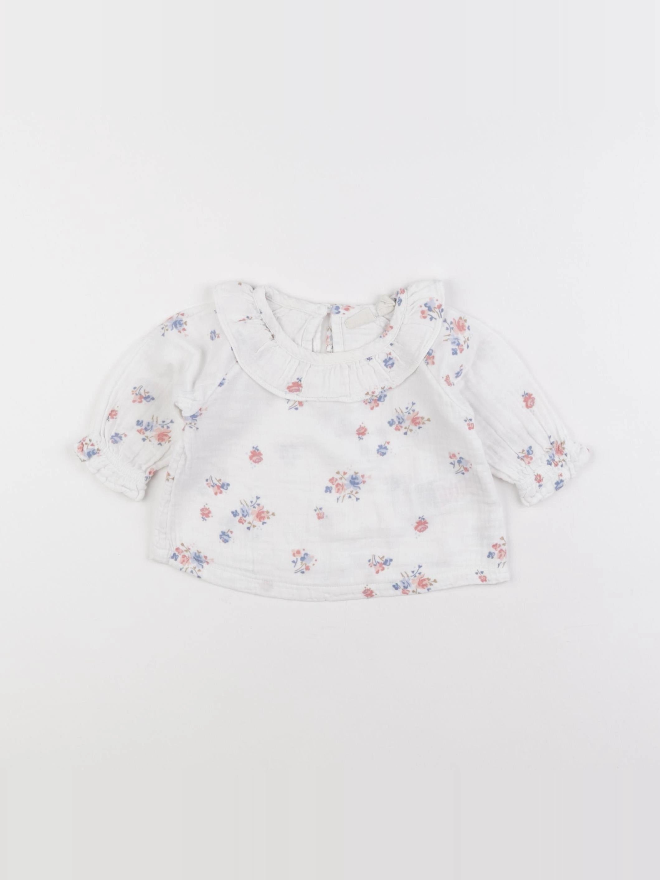 GAP - blouse blanc, rose - 0/3 mois