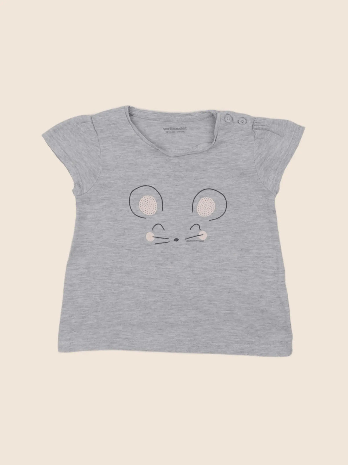 Vertbaudet - tee-shirt gris - 12 mois