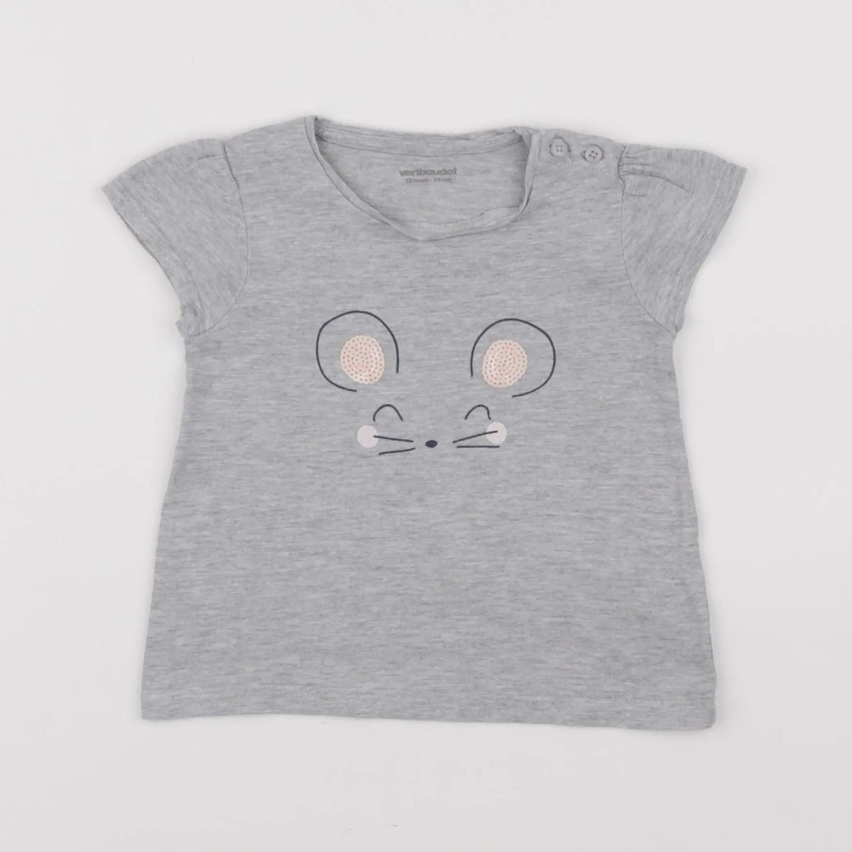 Vertbaudet - tee-shirt gris - 12 mois