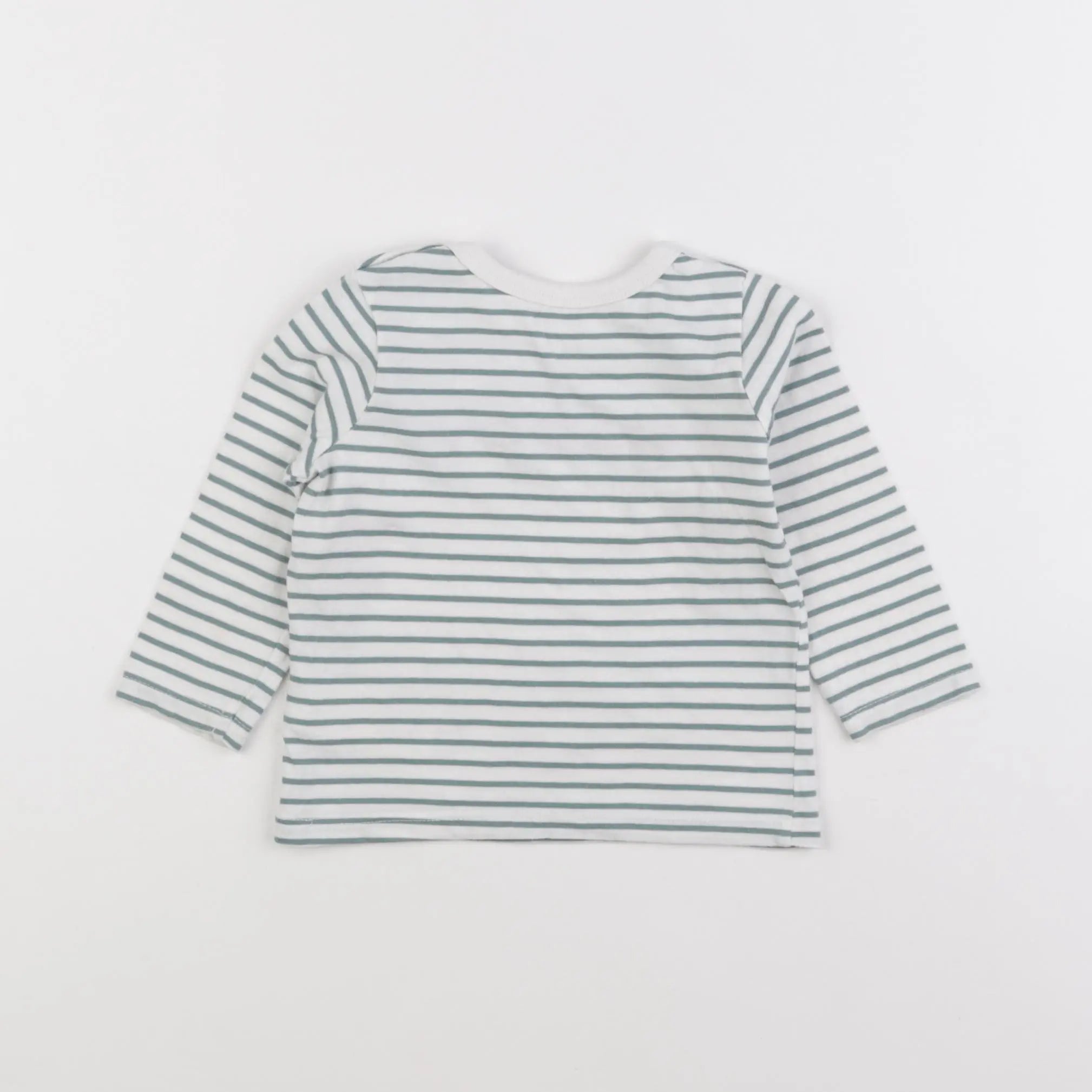 Vertbaudet - tee-shirt blanc, vert - 12 mois