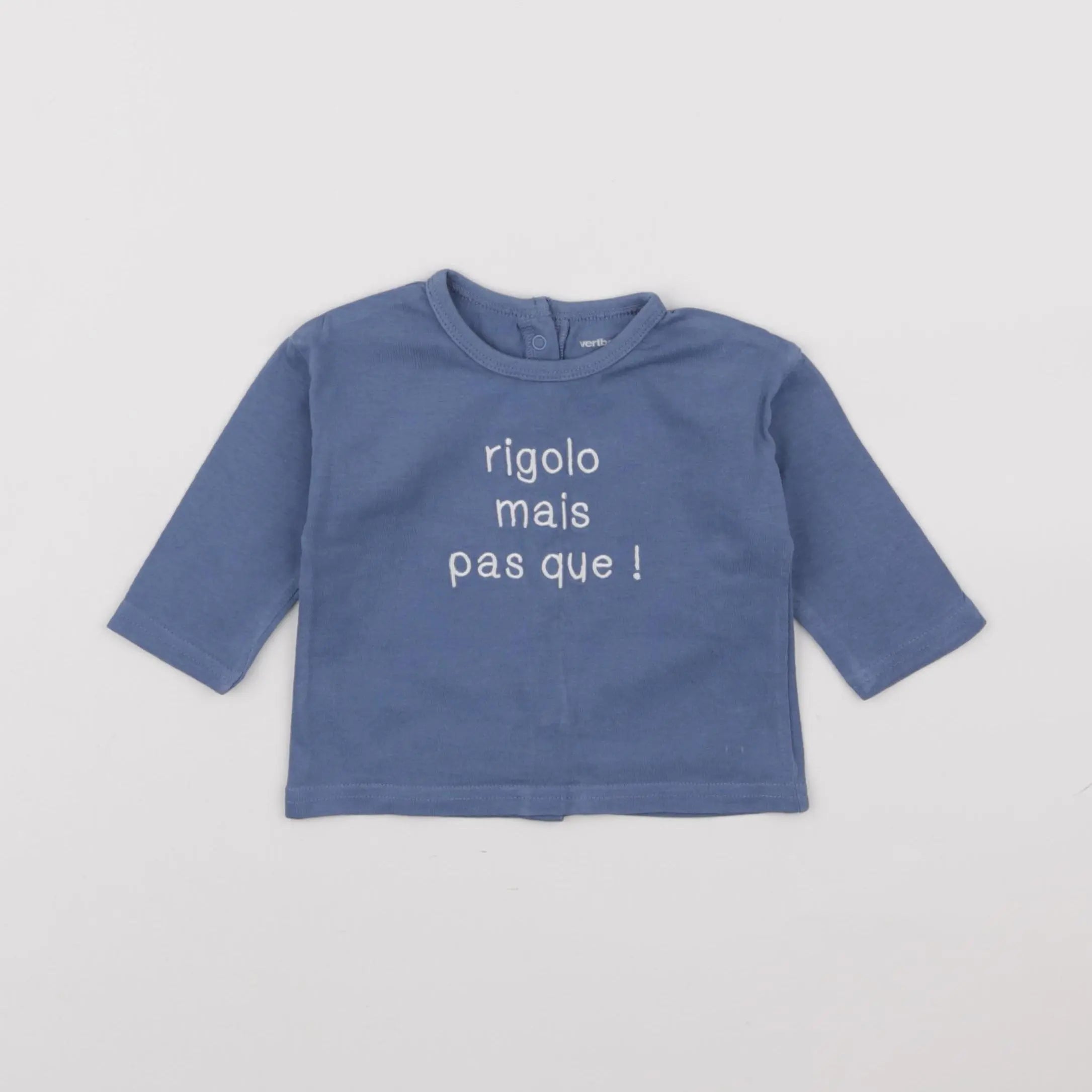 Vertbaudet - tee-shirt bleu - 3 mois