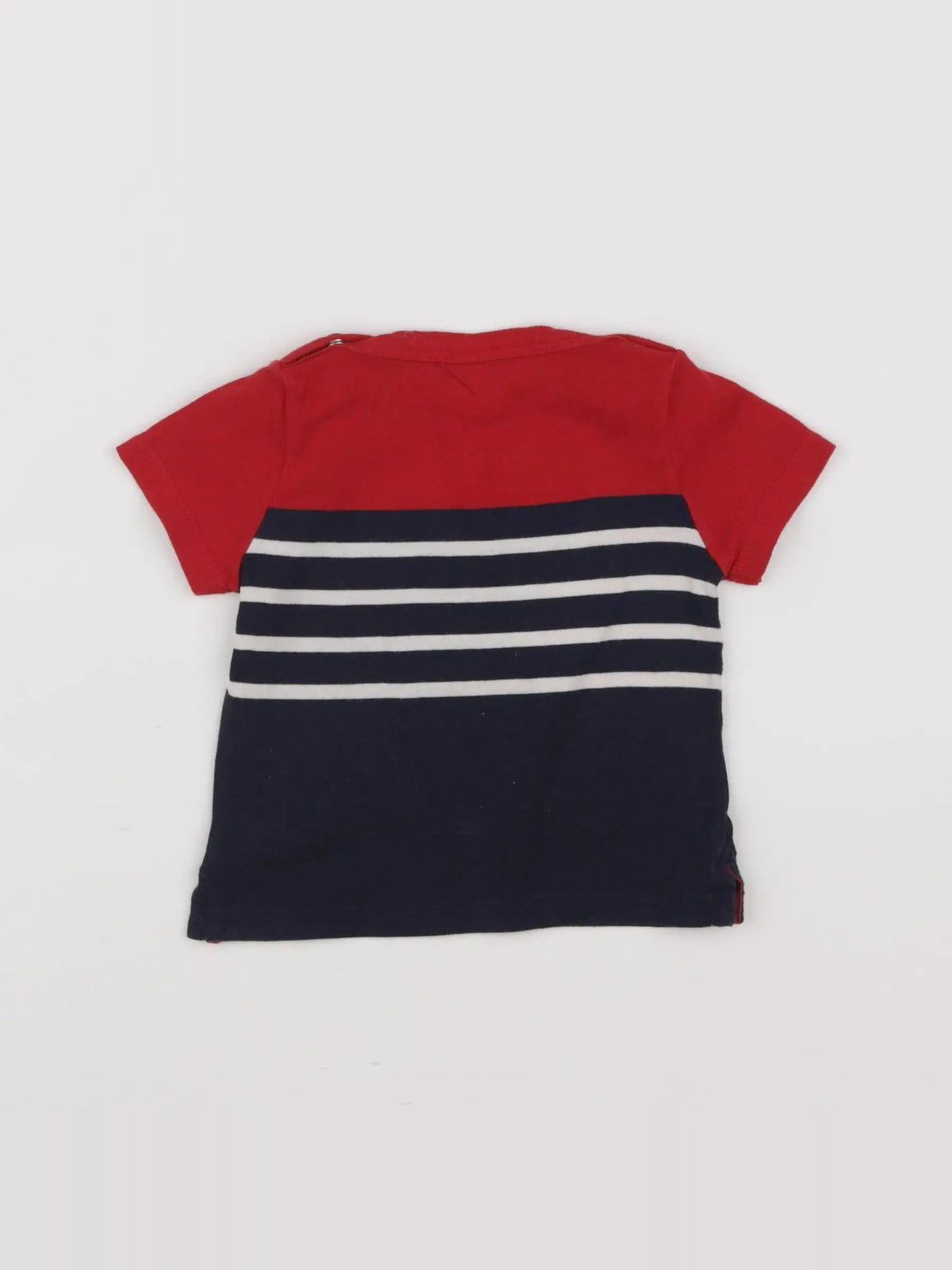 Petit Bateau - tee-shirt blanc, bleu - 12 mois