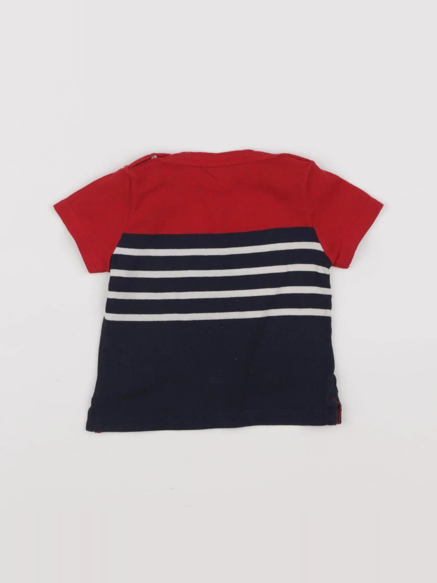 Petit Bateau - tee-shirt blanc, bleu - 12 mois