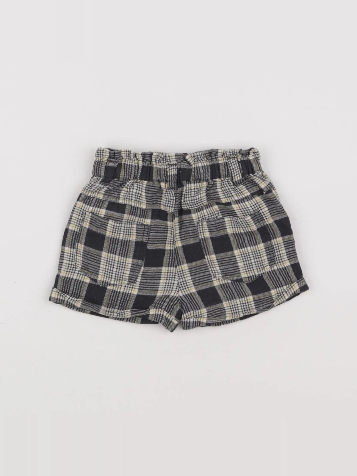 Vertbaudet - short blanc, gris - 9 mois