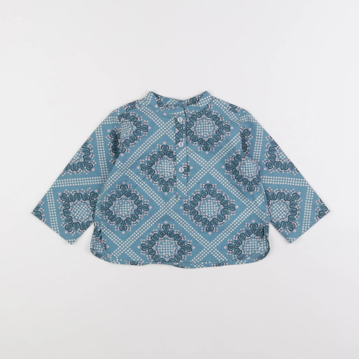 Bonton - chemise bleu - 12 mois