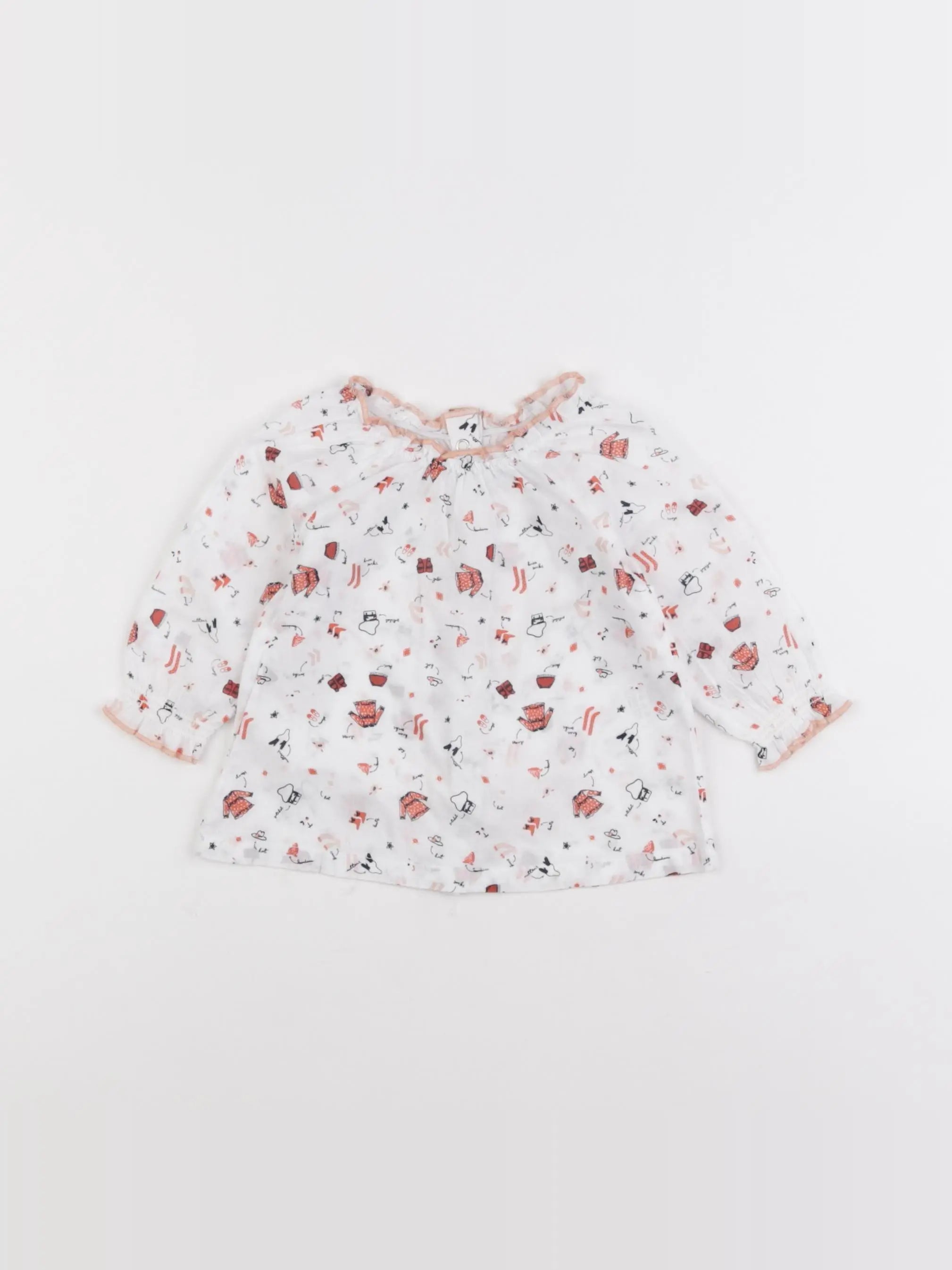 Vertbaudet - blouse multicolore - 6 mois