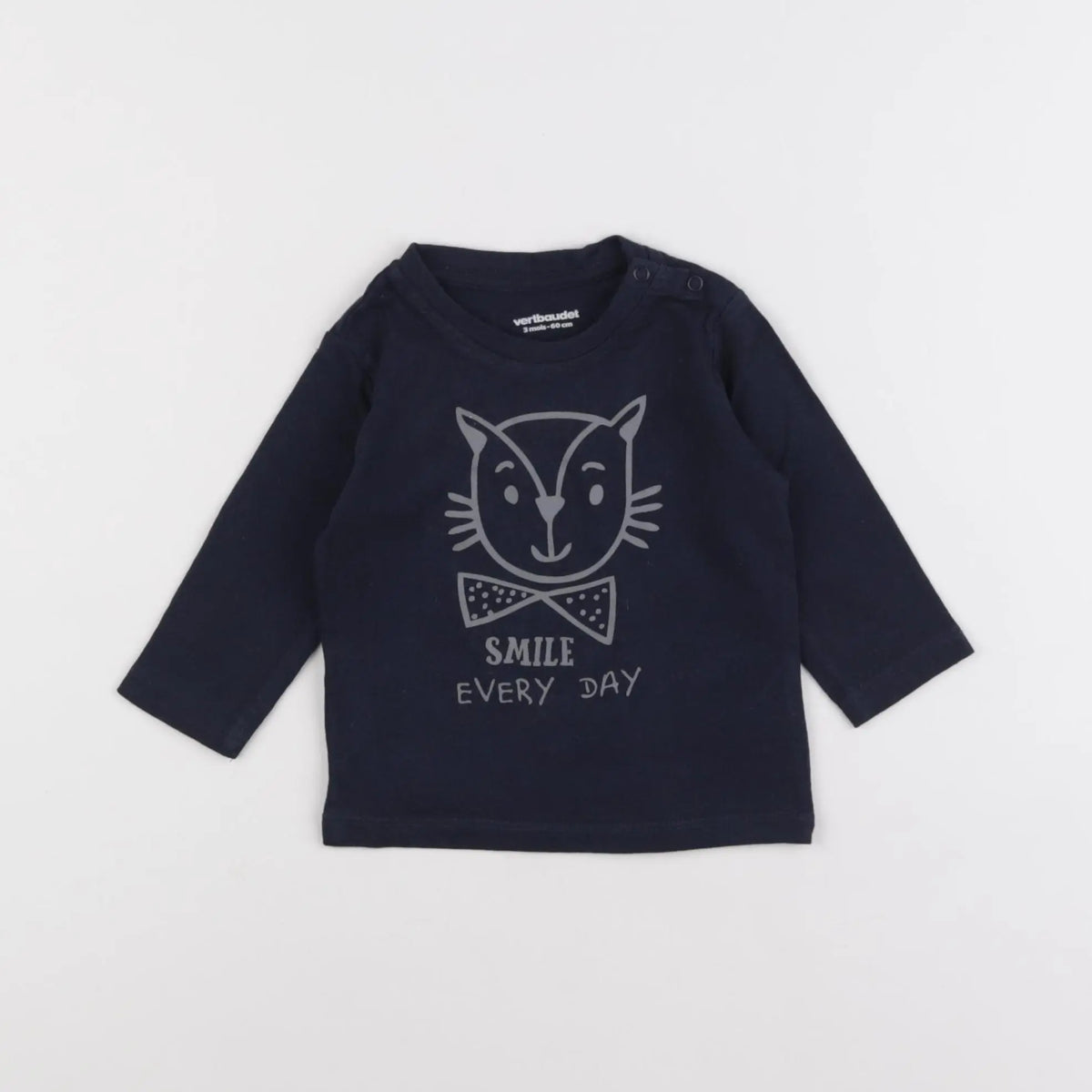 Vertbaudet - tee-shirt bleu - 3 mois