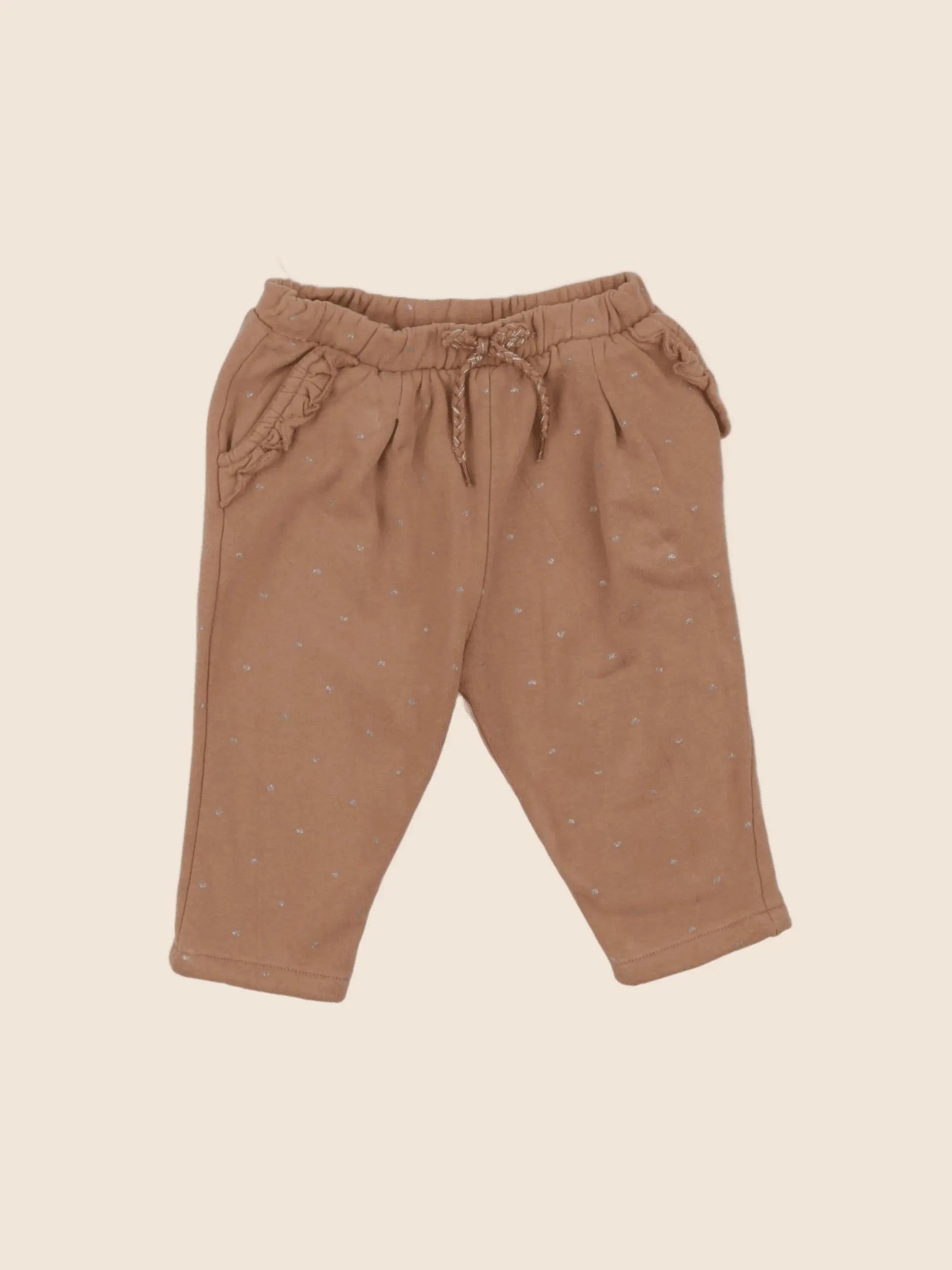 Vertbaudet - jogging marron, argent - 9 mois