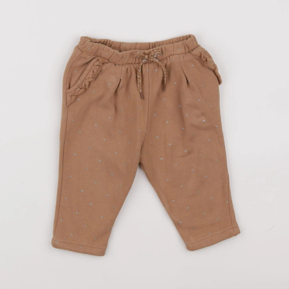 Vertbaudet - jogging marron, argent - 9 mois