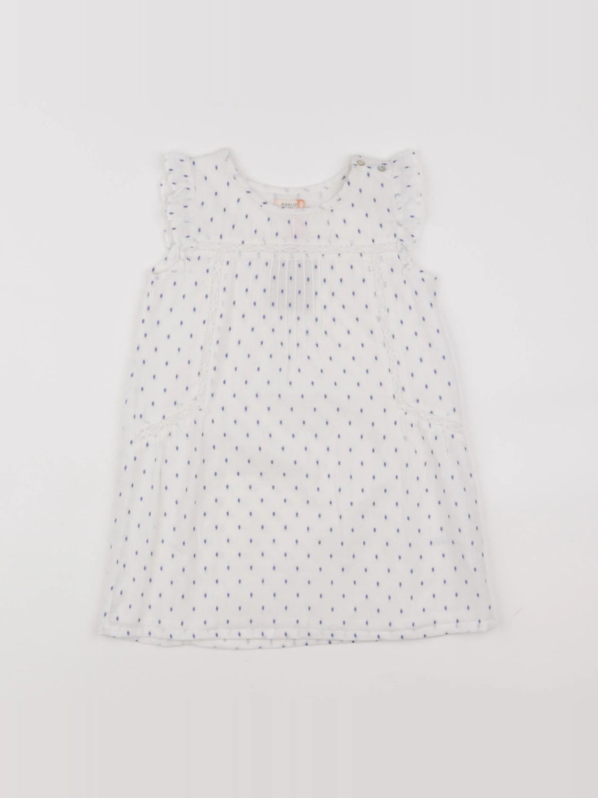 Marlot Paris - robe blanc, bleu - 2 ans
