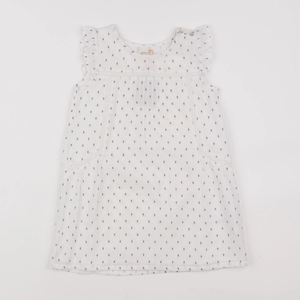 Marlot Paris - robe blanc, bleu - 2 ans