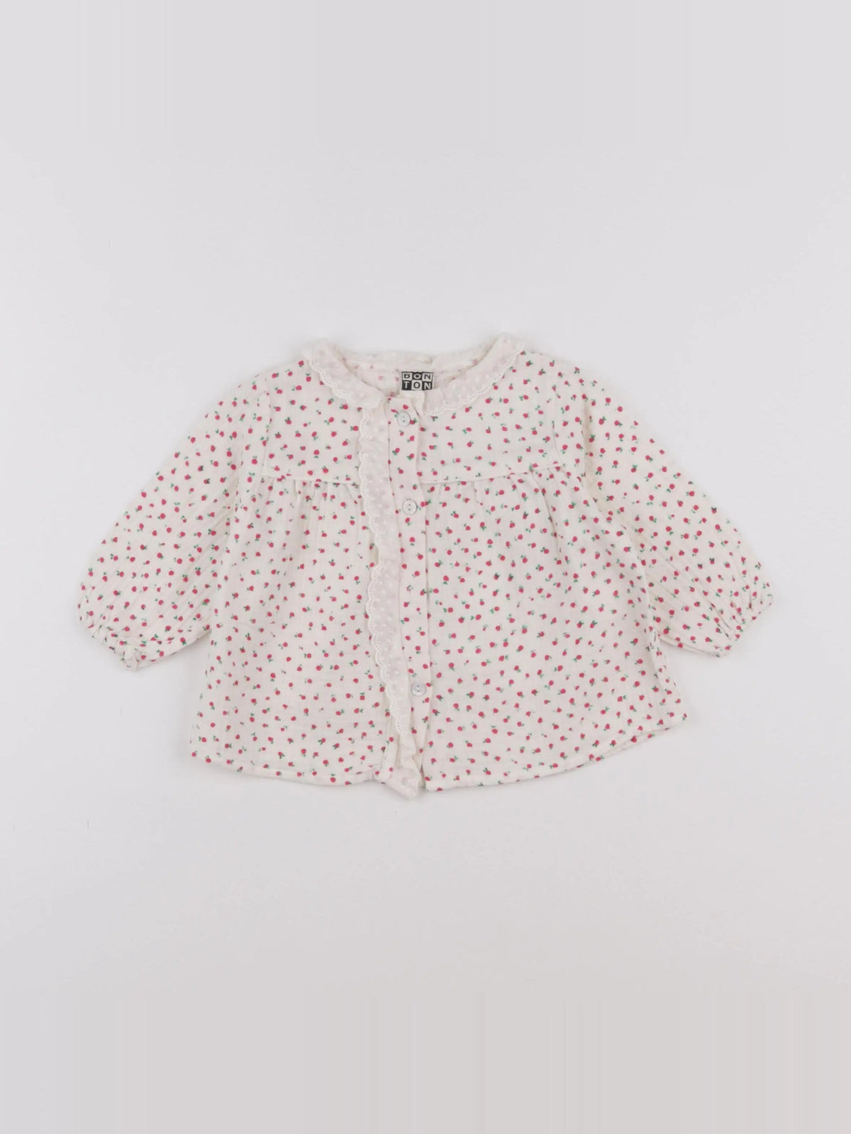 Bonton - blouse blanc, rouge - 6 mois