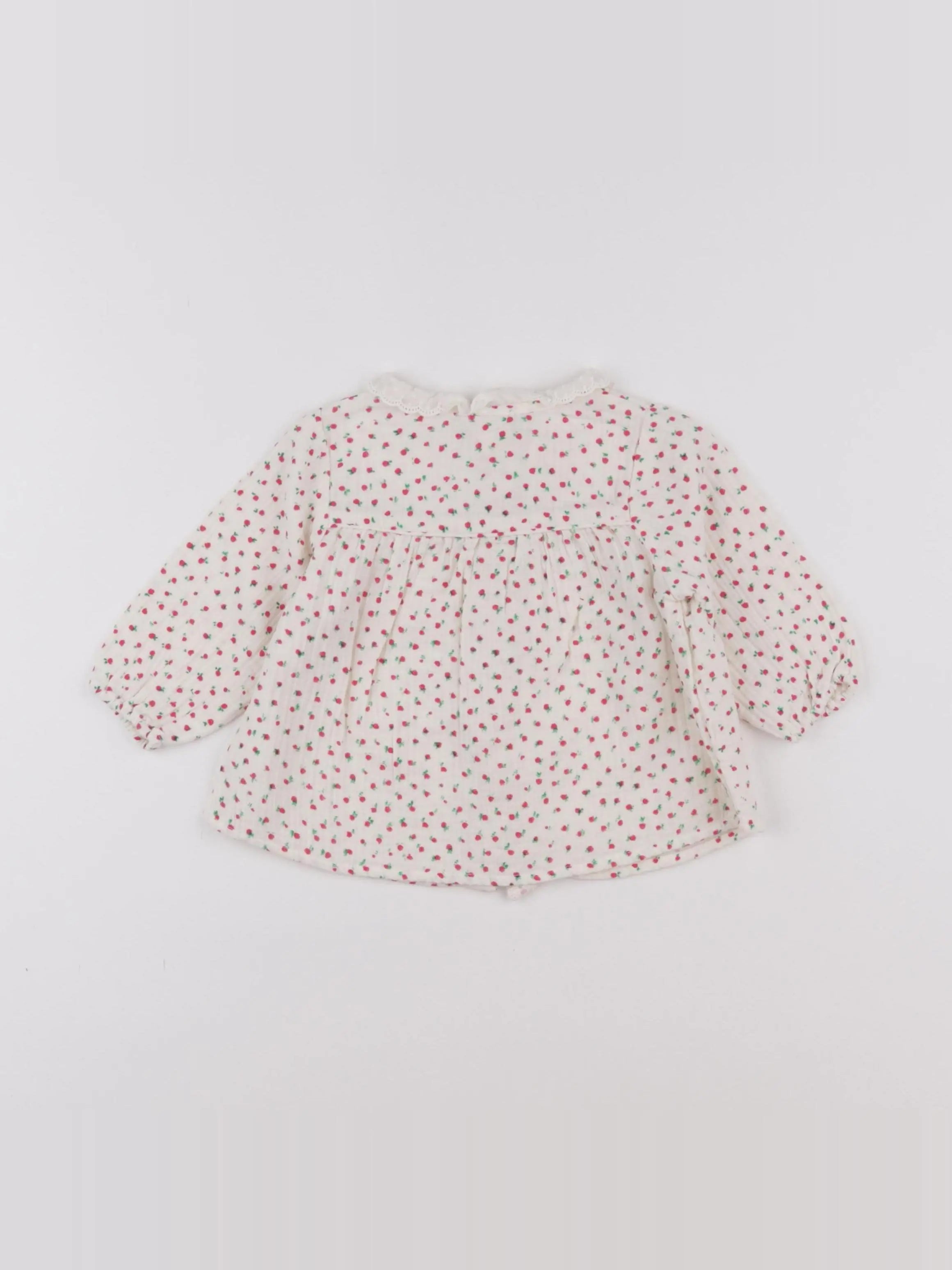 Bonton - blouse blanc, rouge - 6 mois