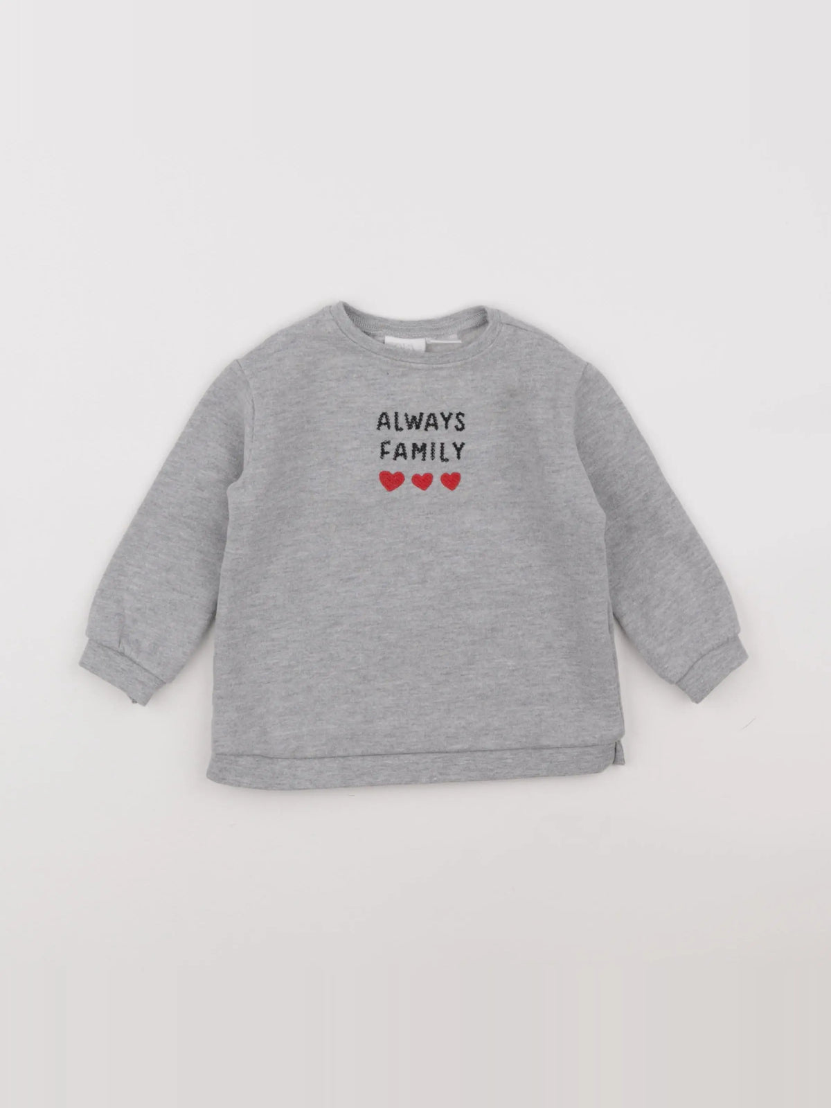 Zara - sweat gris - 6/9 mois