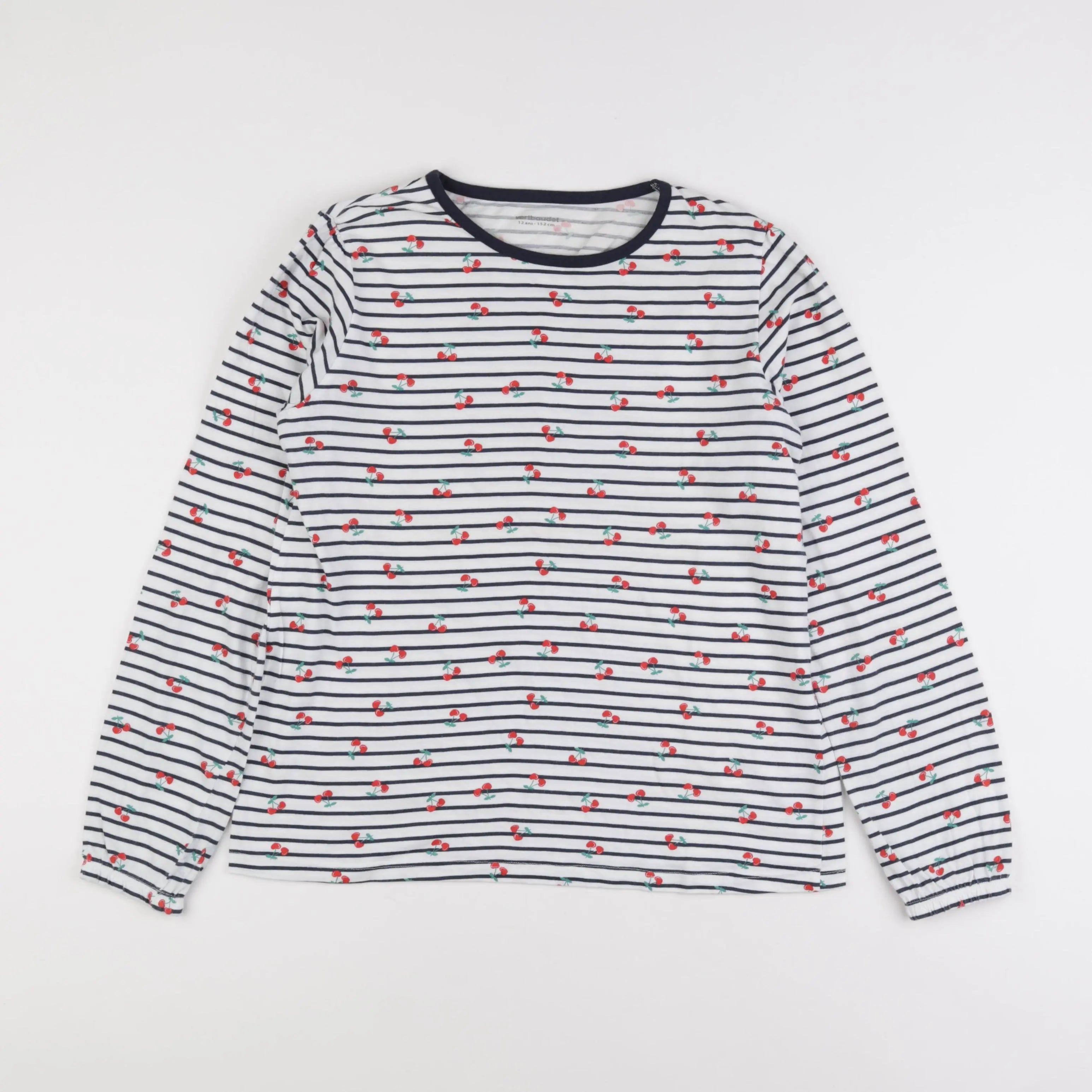 Vertbaudet - tee-shirt blanc, bleu - 12 ans