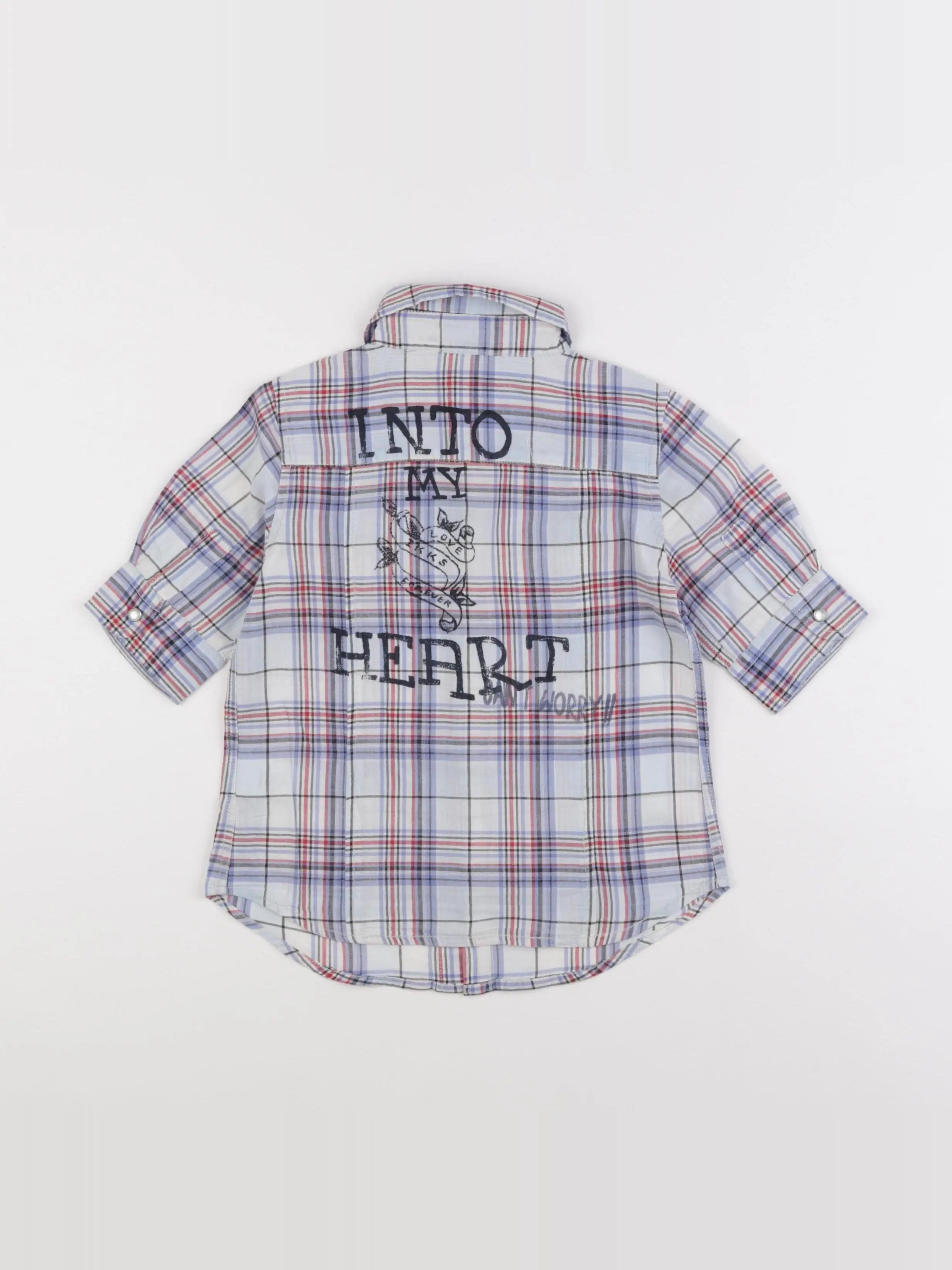 IKKS - chemise bleu, rouge - 5 ans