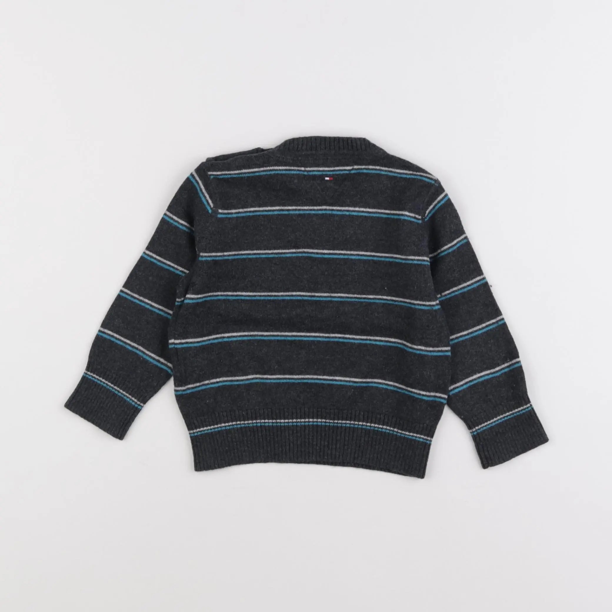 Tommy Hilfiger - pull bleu, gris - 12 mois