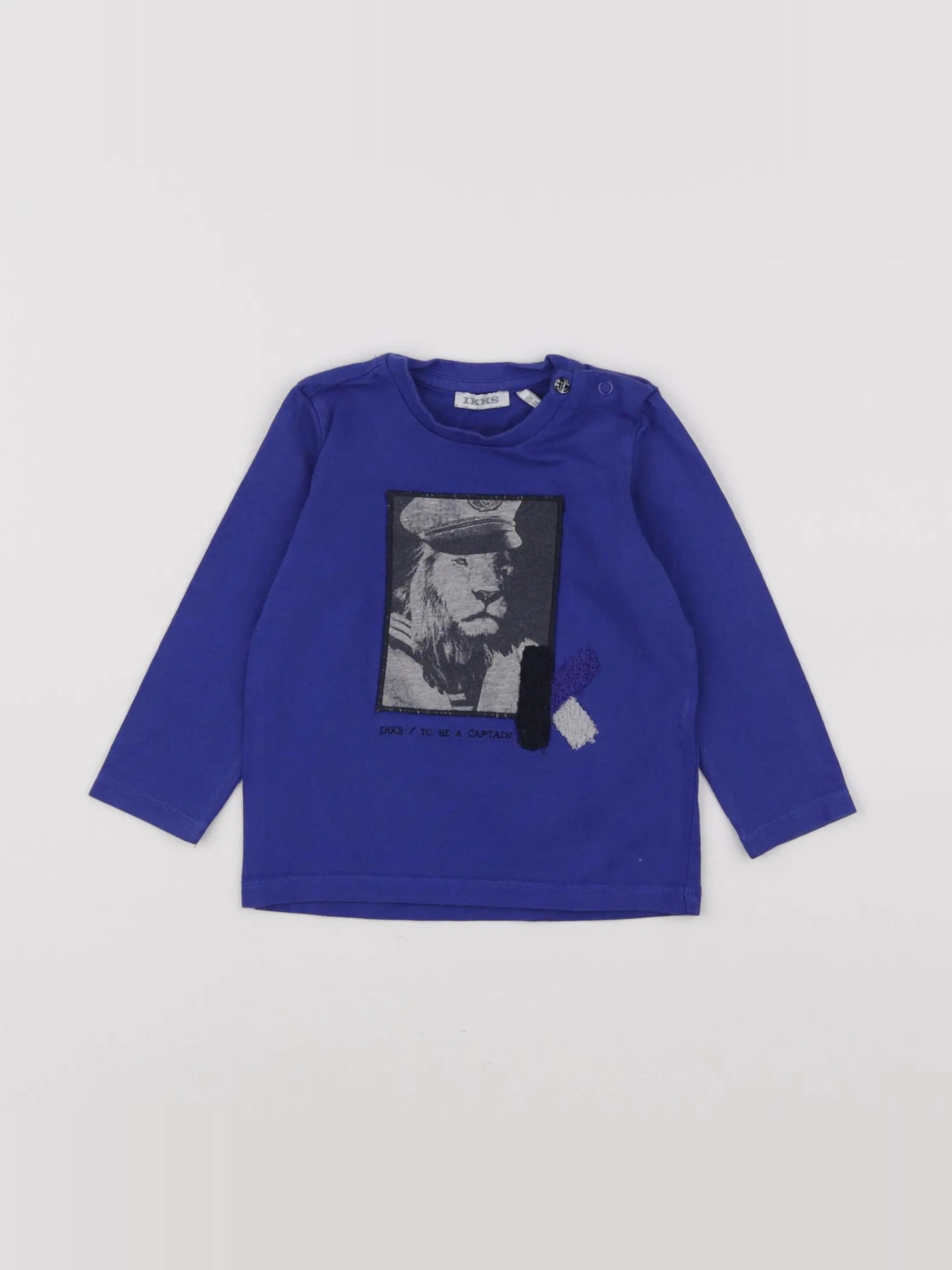 IKKS - tee-shirt bleu - 12 mois