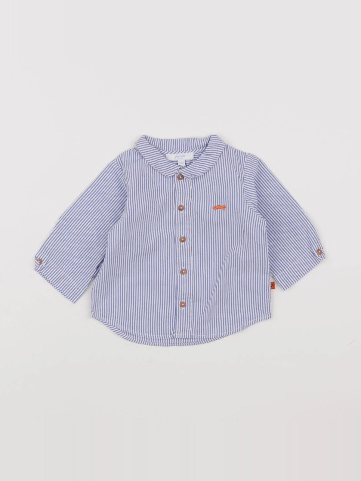 Jacadi - chemise blanc, bleu - 6 mois
