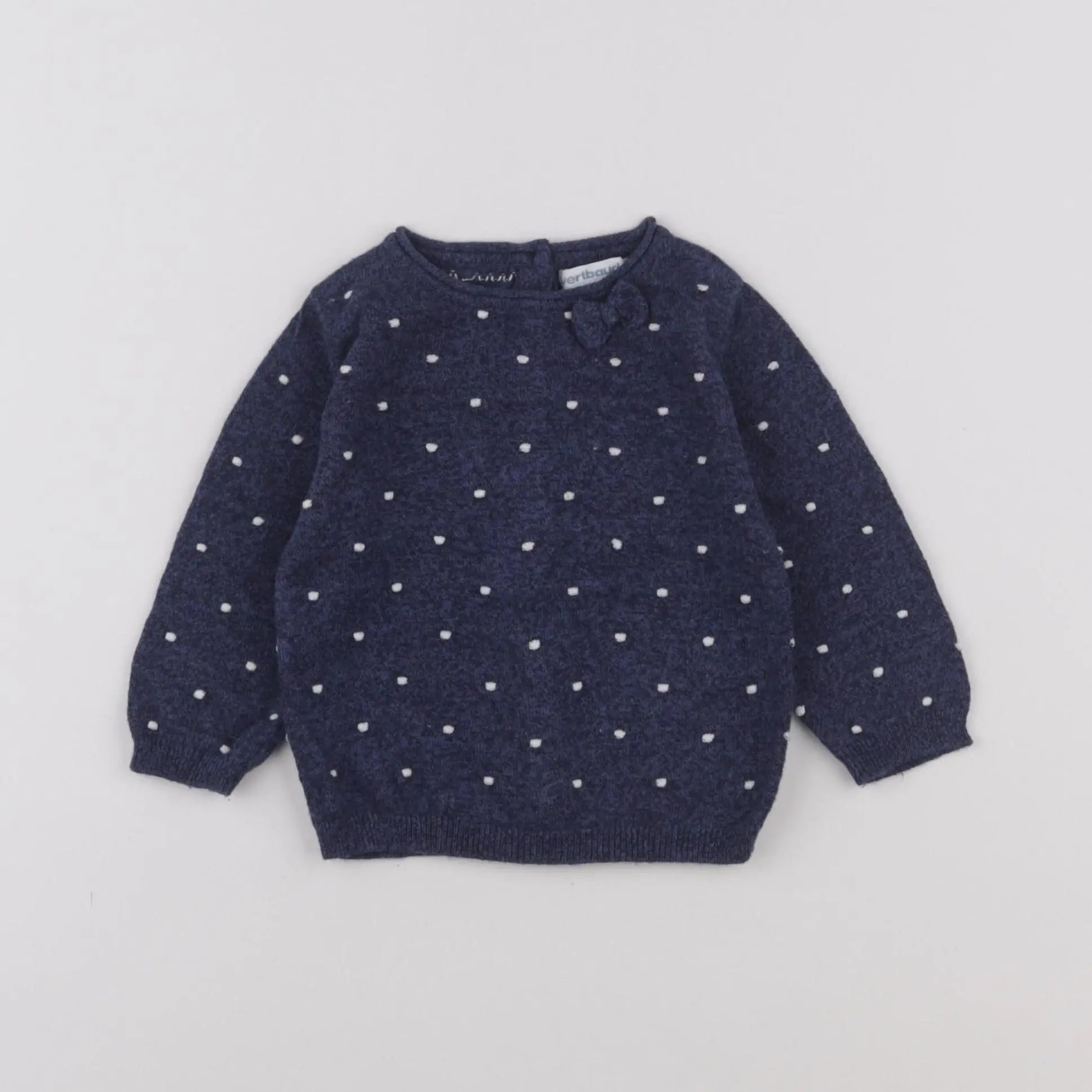 Vertbaudet - pull bleu - 6 mois