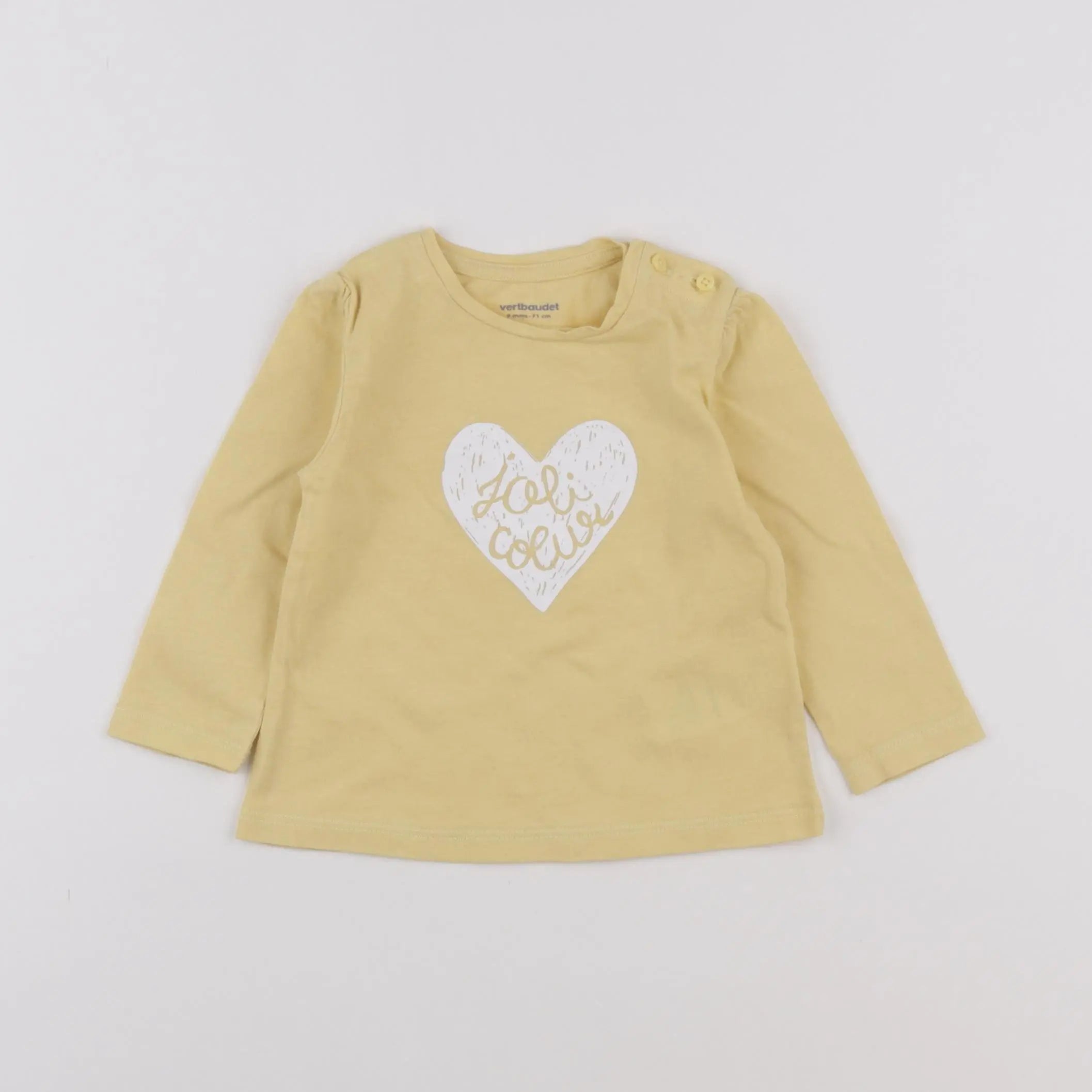 Vertbaudet - tee-shirt jaune - 9 mois