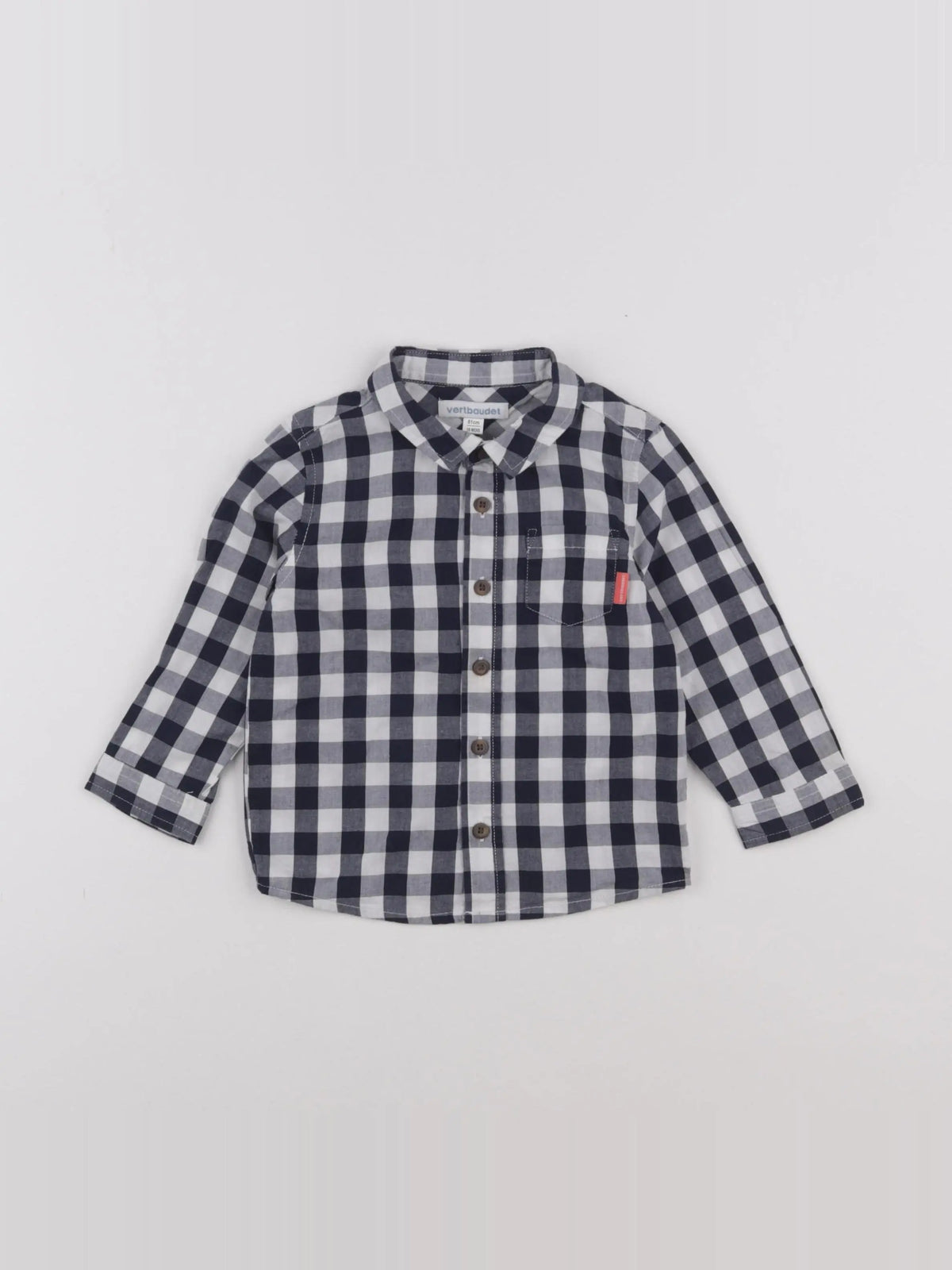 Vertbaudet - chemise blanc, bleu - 18 mois