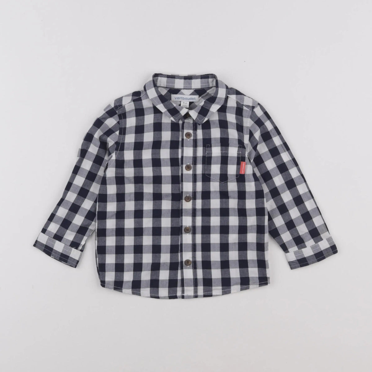 Vertbaudet - chemise blanc, bleu - 18 mois