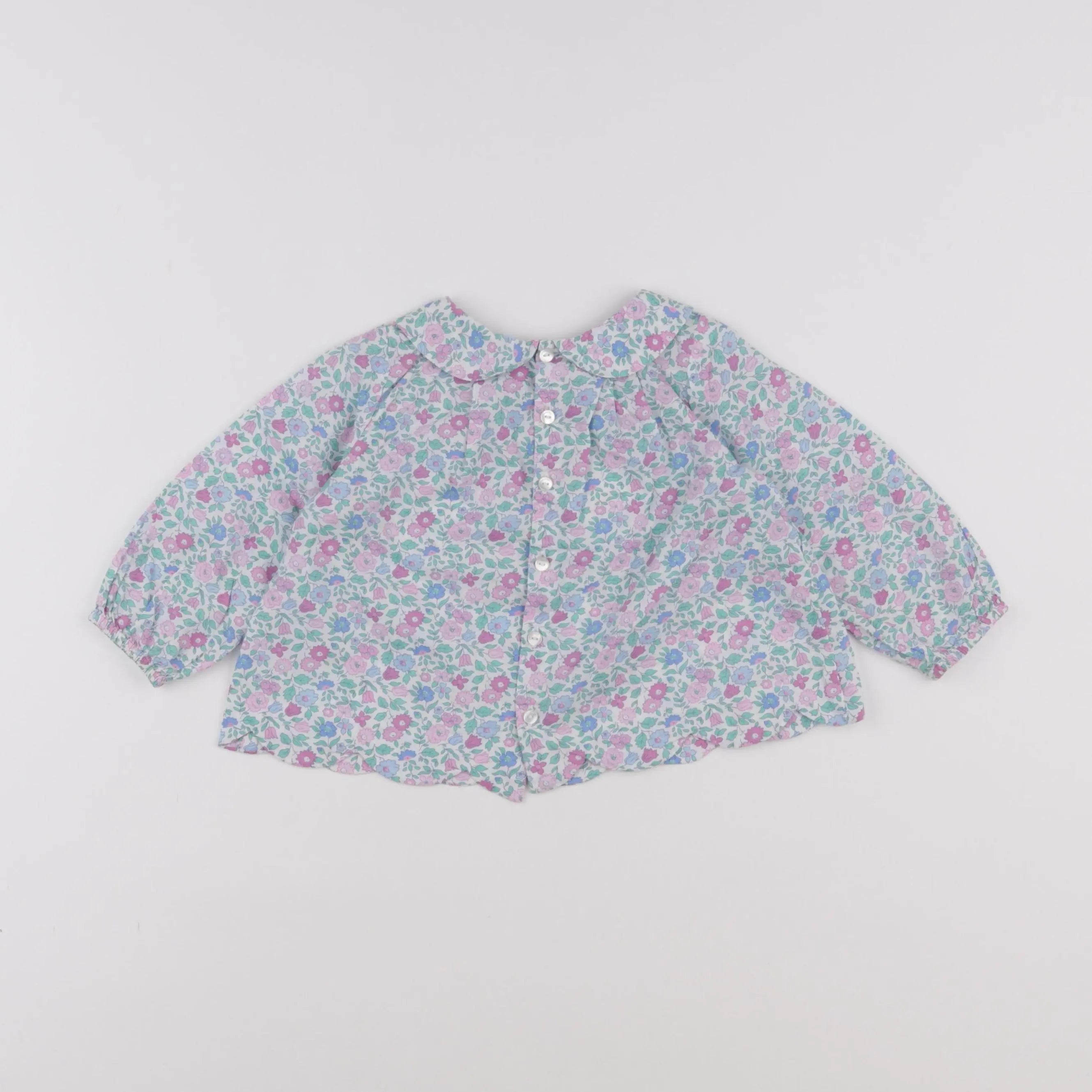 Jacadi - blouse liberty bleu - 18 mois