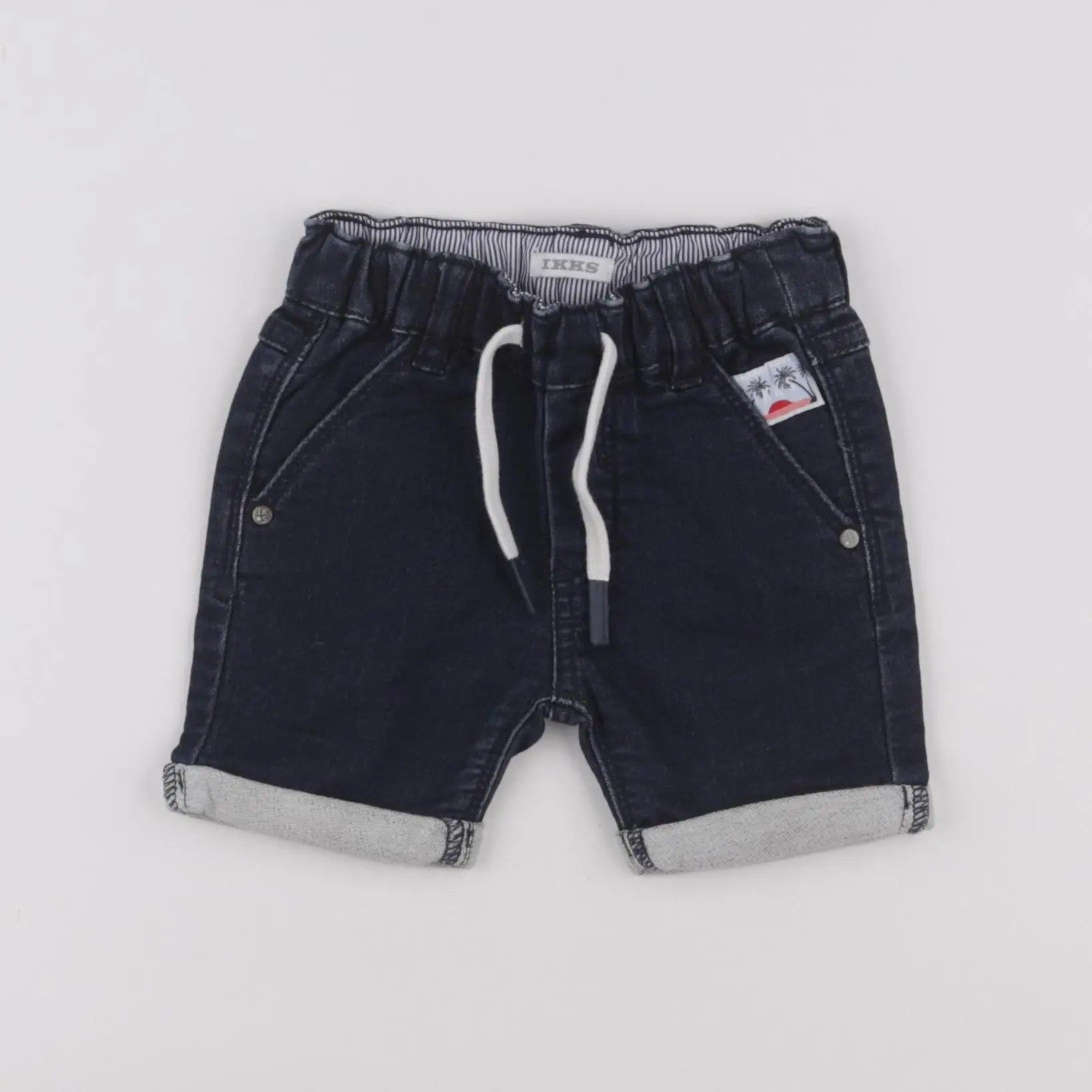 IKKS - short bleu - 12 mois