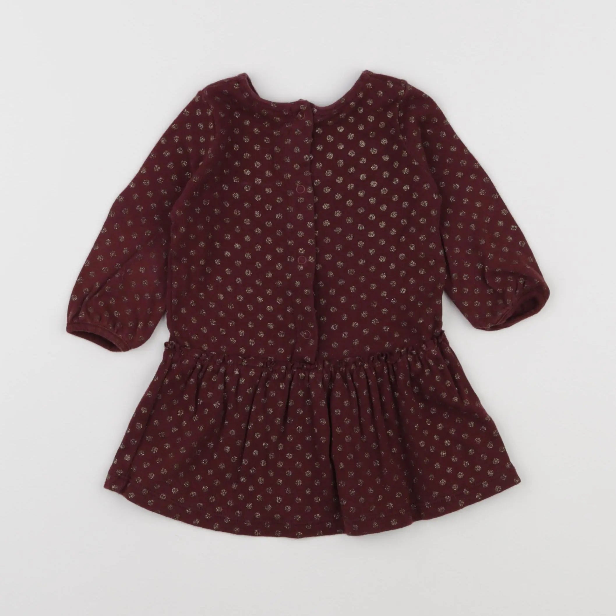 Petit Bateau - robe rouge, or - 6 mois
