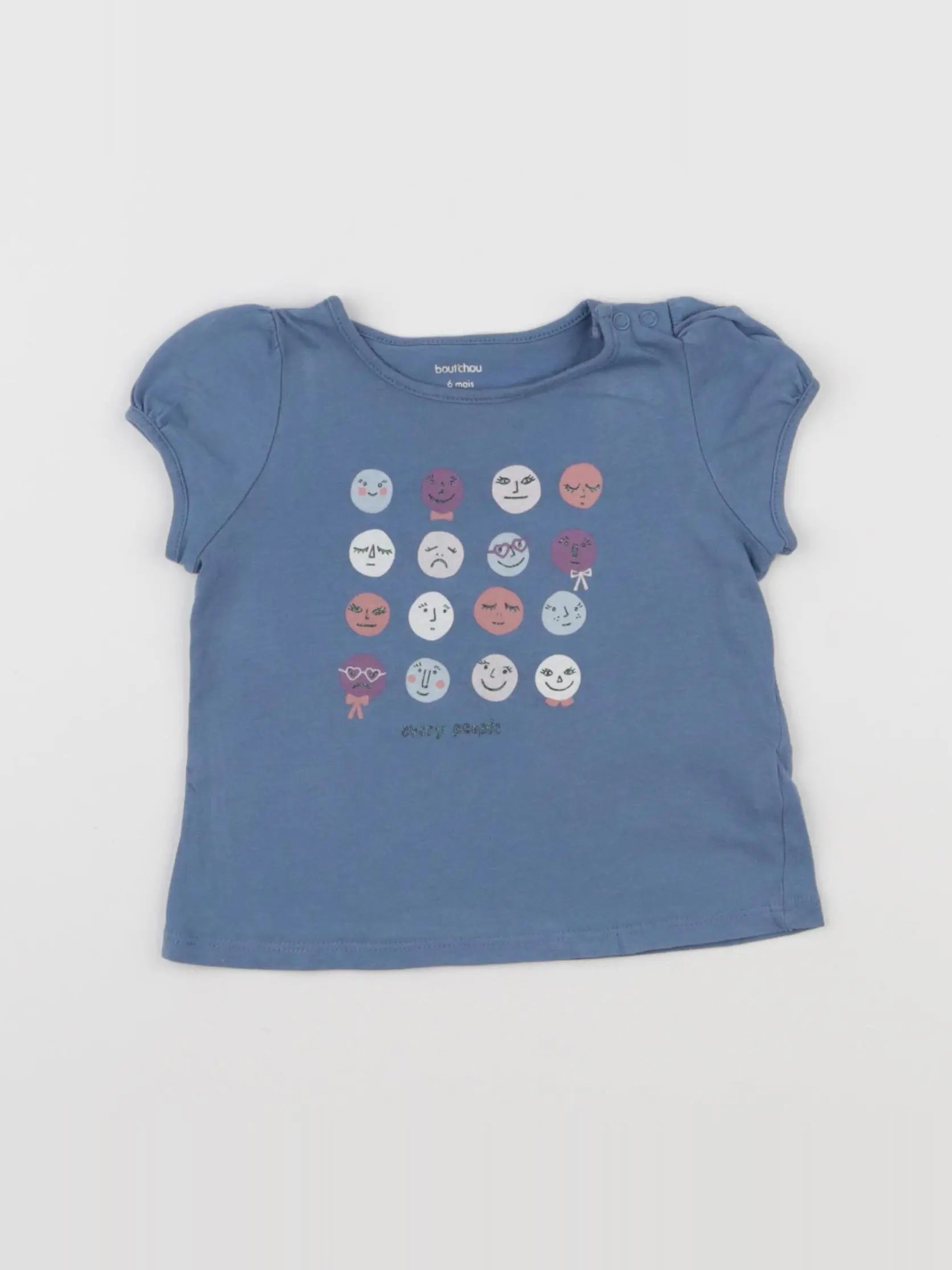 Boutchou - tee-shirt bleu - 6 mois