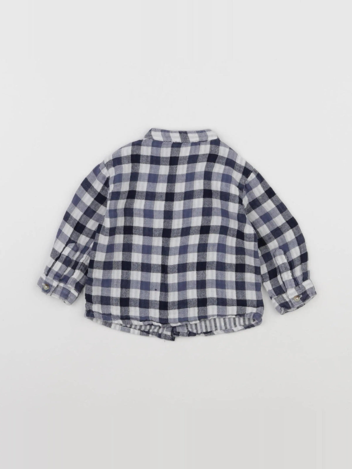 Boutchou - chemise blanc, bleu - 6 mois